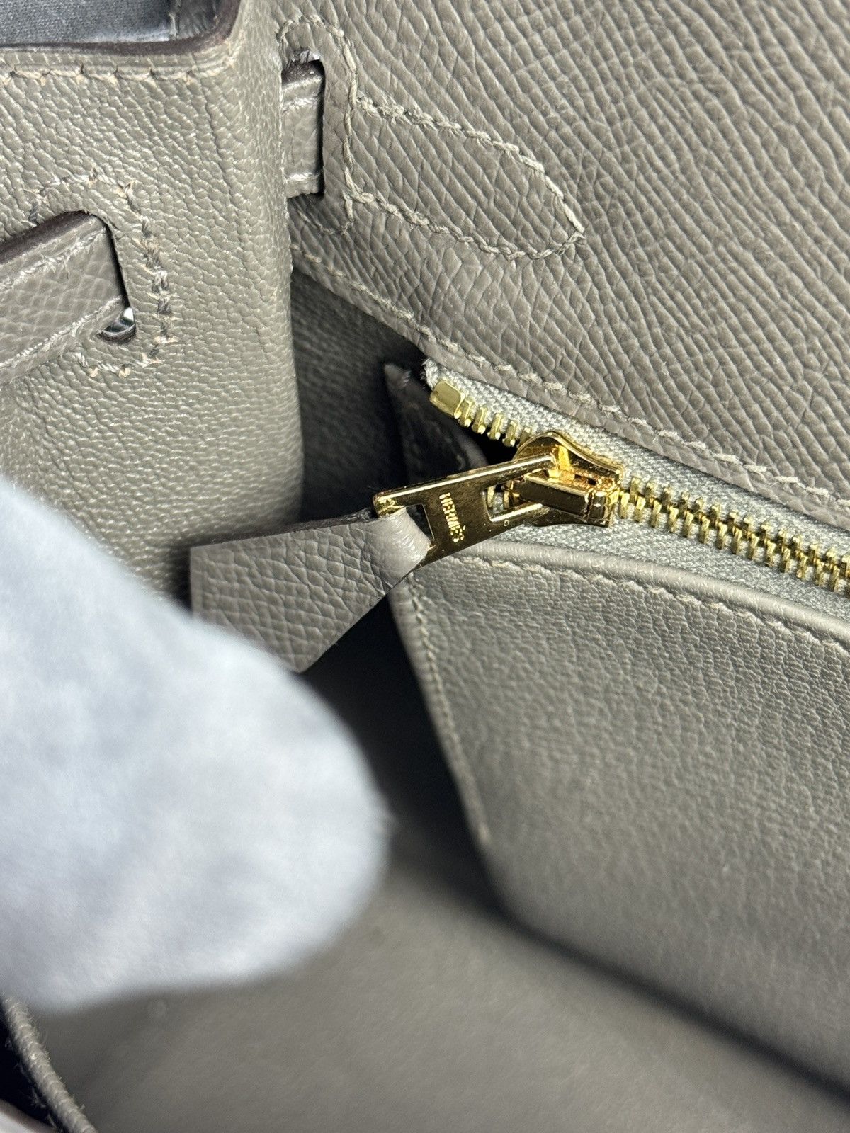 Hermes HERMES KELLY 25 GRIS MEYER EPSON LEATHER GOLD HARDWARE BAG Size ONE SIZE - 16 Thumbnail