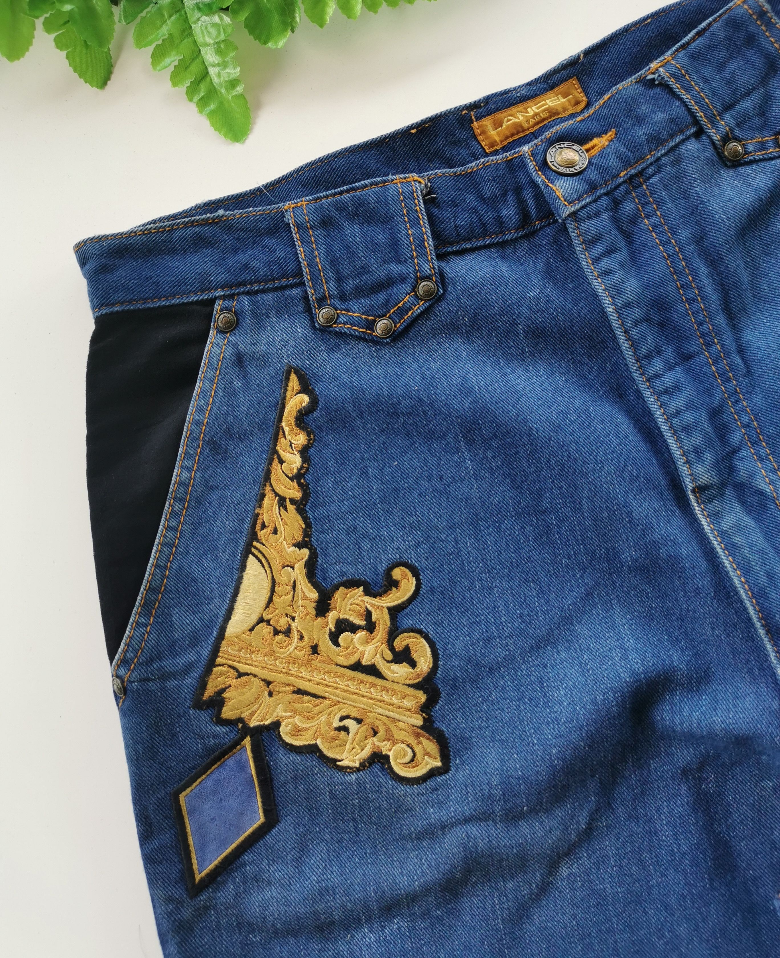 Lancel Vintage Lancel Paris Patches Rayon Denim Jeans Size US 33 - 5 Thumbnail