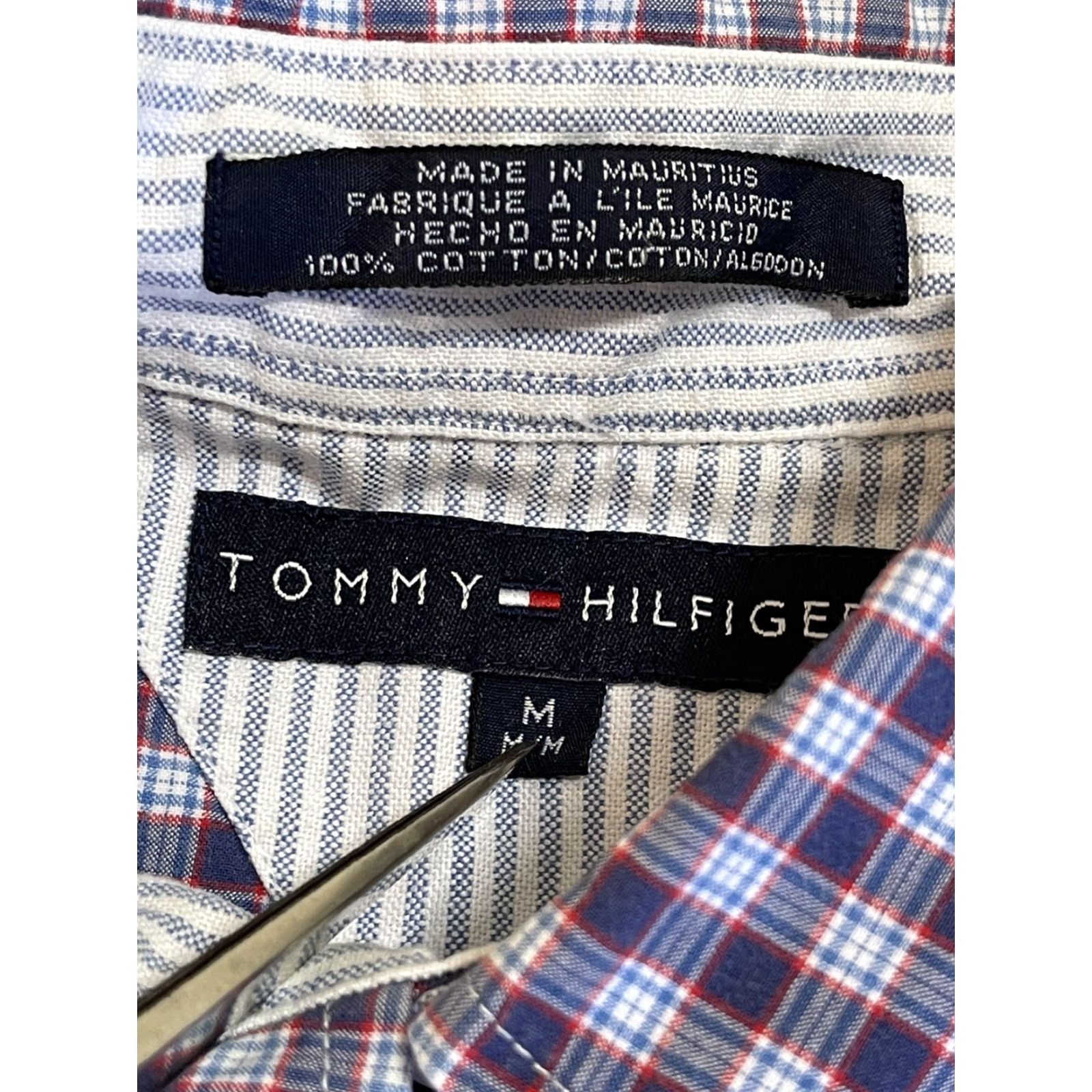 Tommy Hilfiger Tommy Hilfiger Shirt Mens Short Sleeve Button-Up Knit 100% Cotton Multicolor Check Casual Dad M Mens Size US M / EU 48-50 / 2 - 3 Thumbnail