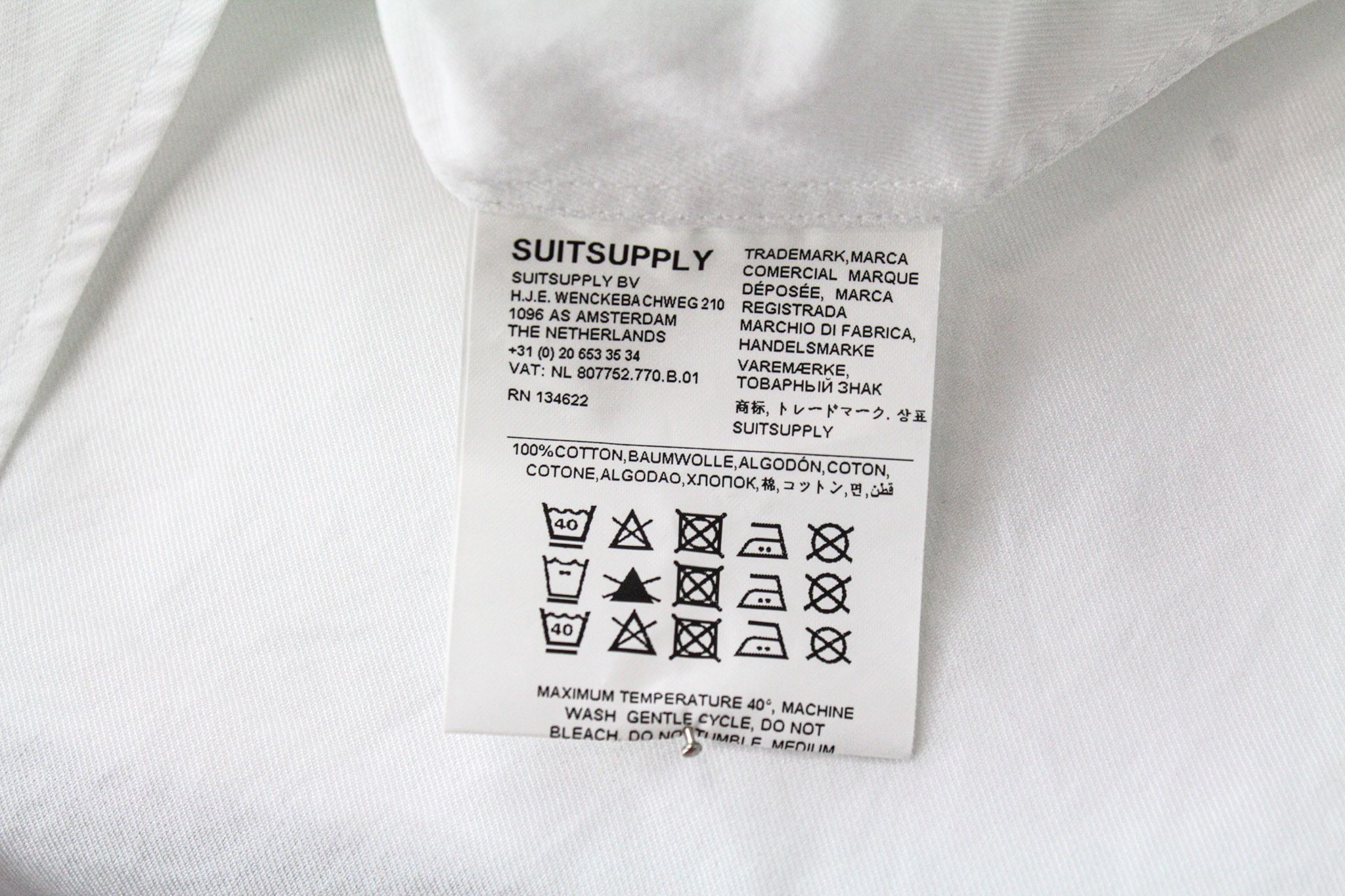Suitsupply 37/14 1/2 Extra Slim White Egyptian Cotton Twill 72285 Size 36R - 6 Thumbnail