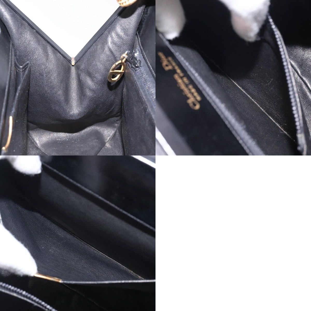 Dior DIOR Hand Bag Leather Black Gold Size ONE SIZE - 12 Thumbnail