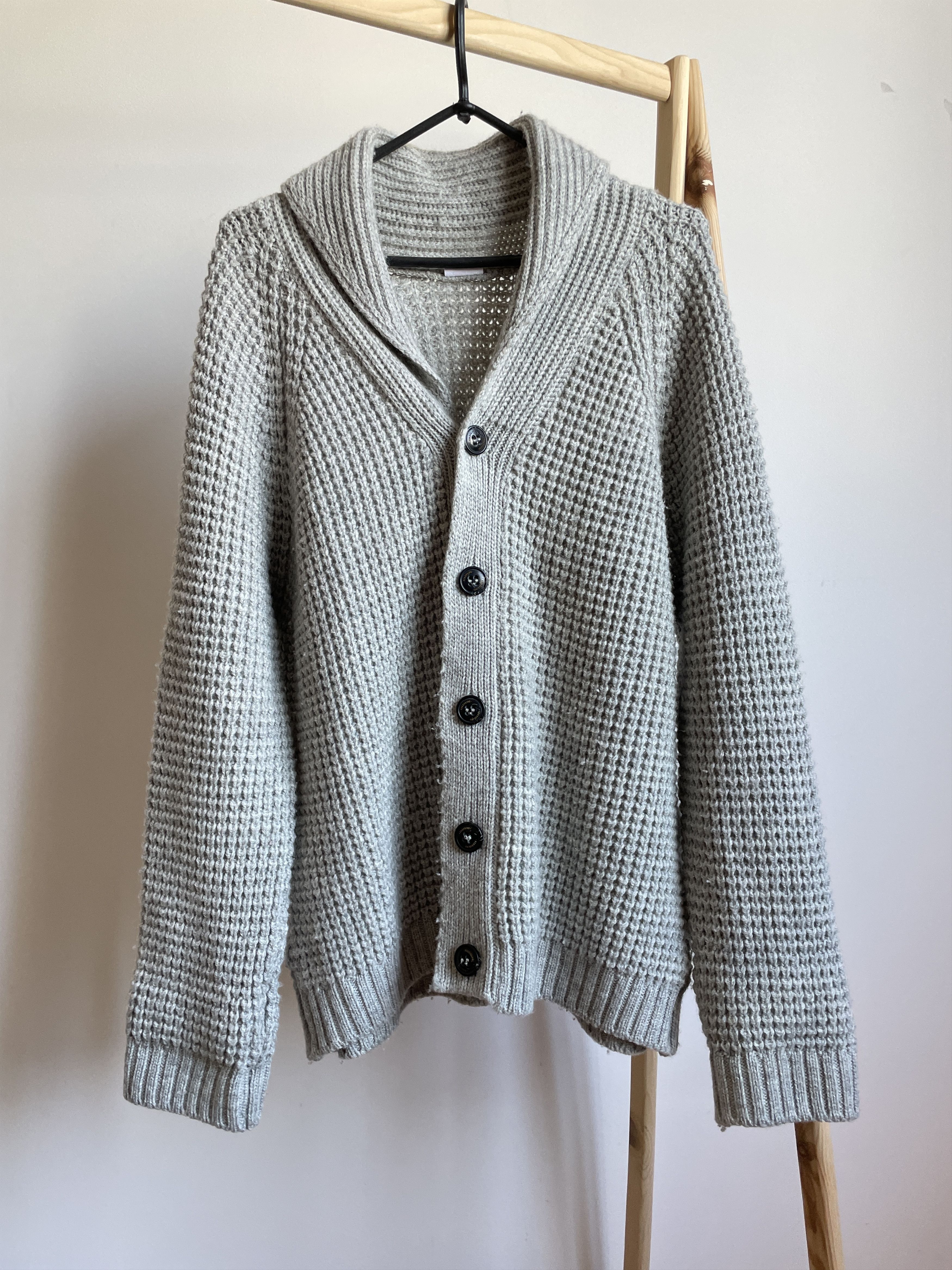 Other Celtic & Co Waffle Stitch Shawl Collar Wool Cardigan Size L Size US L / EU 52-54 / 3 - 1 Thumbnail