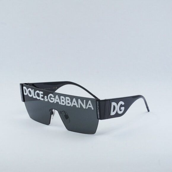 Dolce & Gabbana Dolce & Gabbana DG2233 01/87 Sunglasses Black Shield Frame Size ONE SIZE - 2 Thumbnail