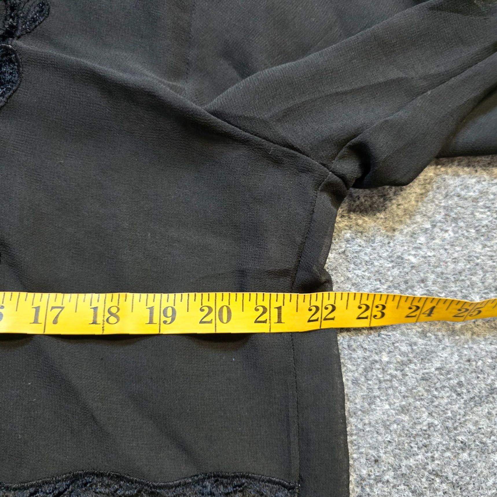 Vintage VINTAGE Phenomenon Top Womens Large Black Sheer Velvet Collared Witch Goth 90S Size L / US 10 / IT 46 - 6 Thumbnail
