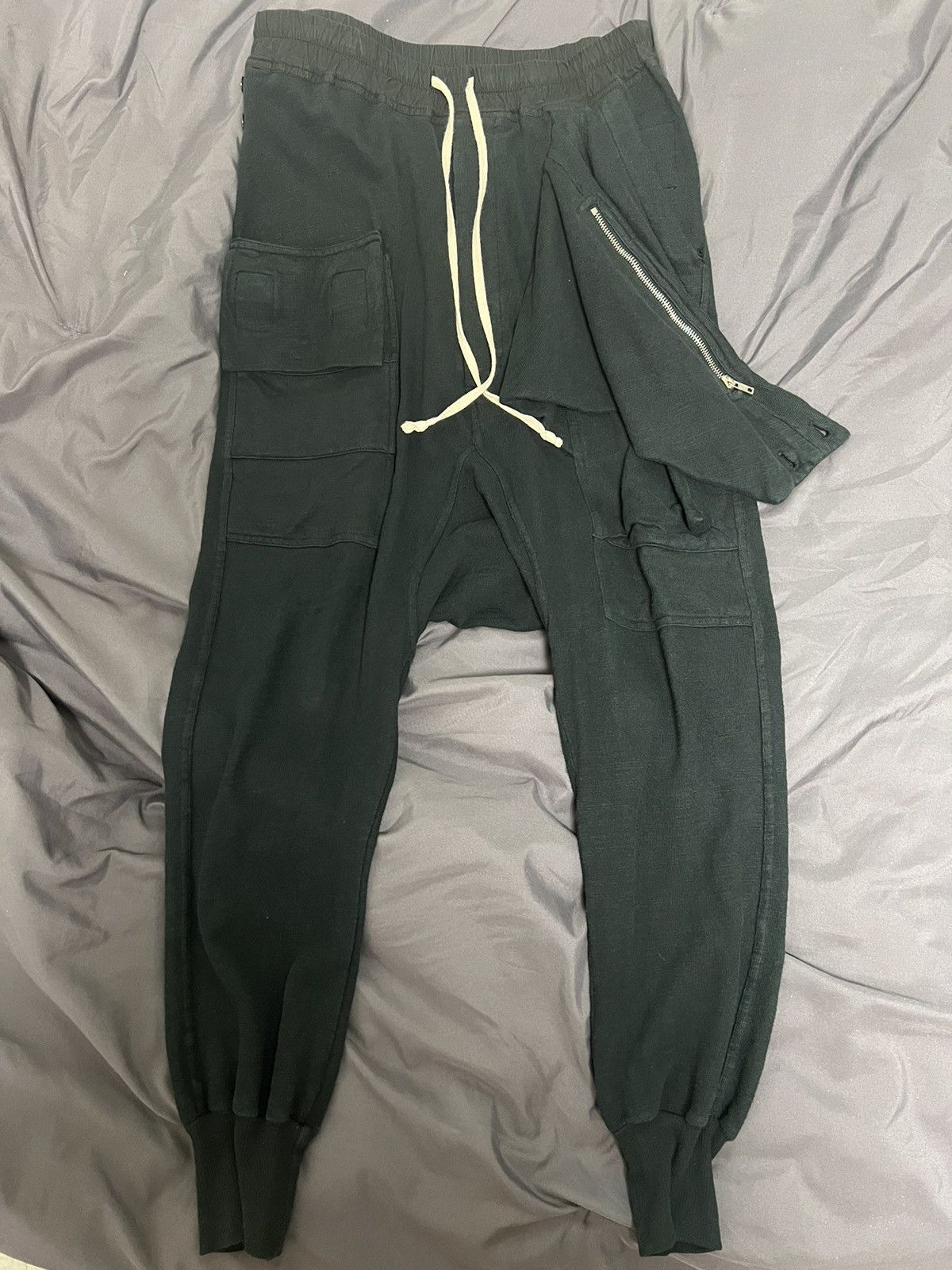 Rick Owens Drkshdw Rick Owens DRKSHDW Prisoner Drawstring Pants Dust |  Grailed