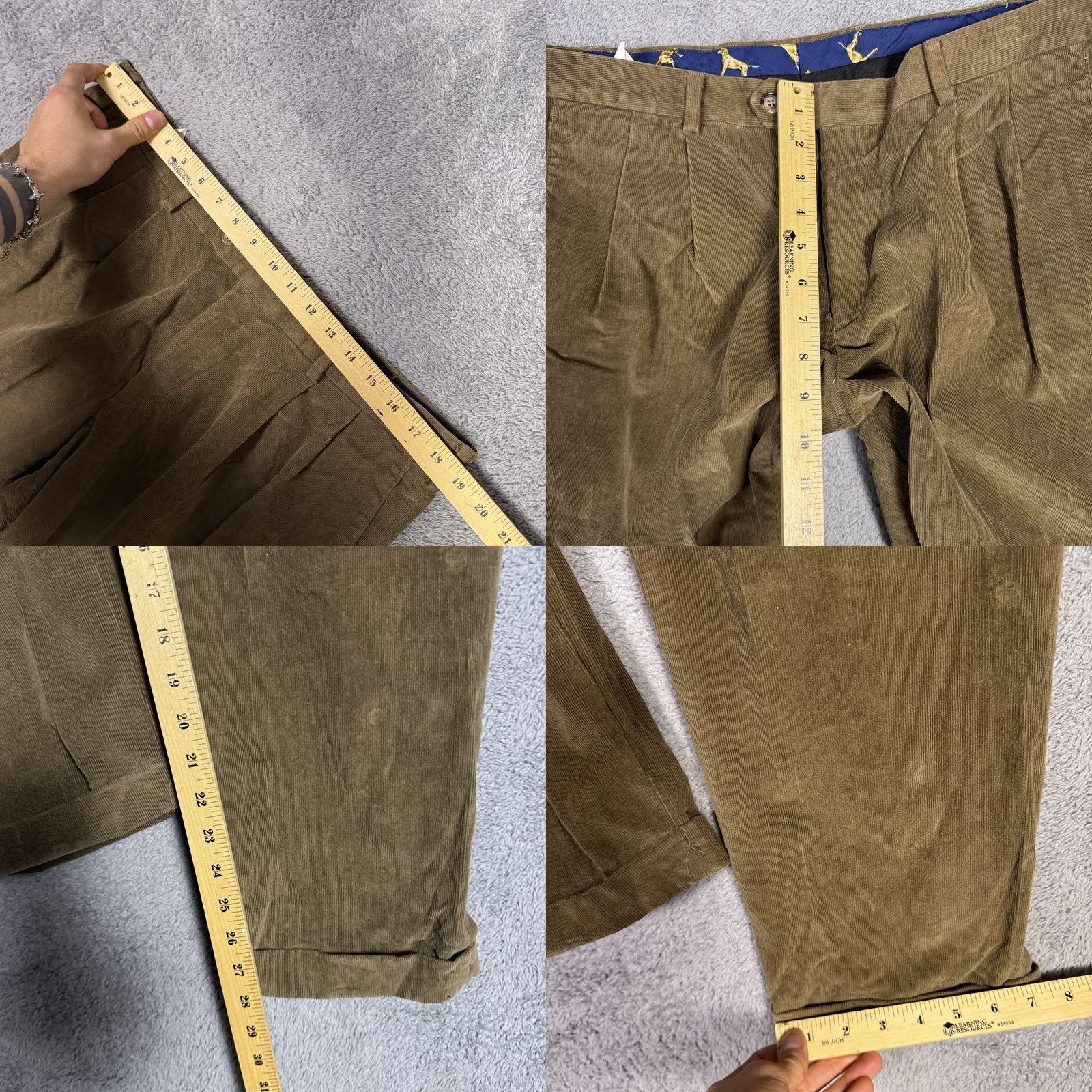 Ralph Lauren VINTAGE Ralph Lauren Pants Mens 38x29 Corduroy Brown Wale Cuffed Dress Pants Slim Straight Linen? Size US 38 / EU 54 - 8 Thumbnail