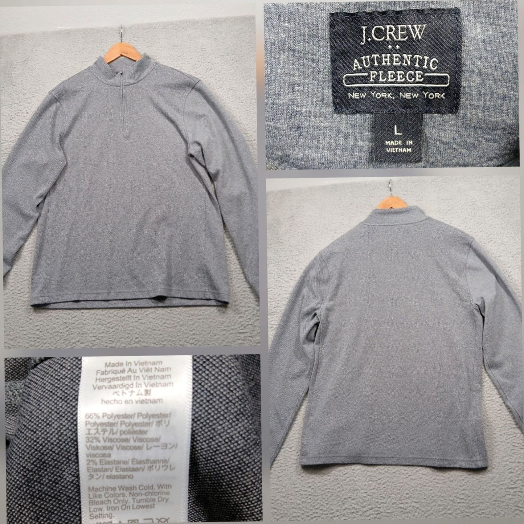 J.Crew J.Crew Authentic Fleece 1/4 Zip Pullover Mock Neck Sweatshirt Shirt Mens L Gray Heather Size US L / EU 52-54 / 3 - 2 Thumbnail
