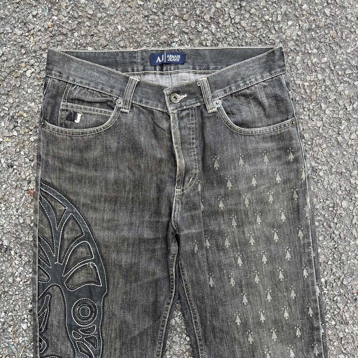 Hysteric Glamour Flared Armani Jeans Big Face Leather Pocket Bootcut Pants Size US 30 / EU 46 - 6 Thumbnail