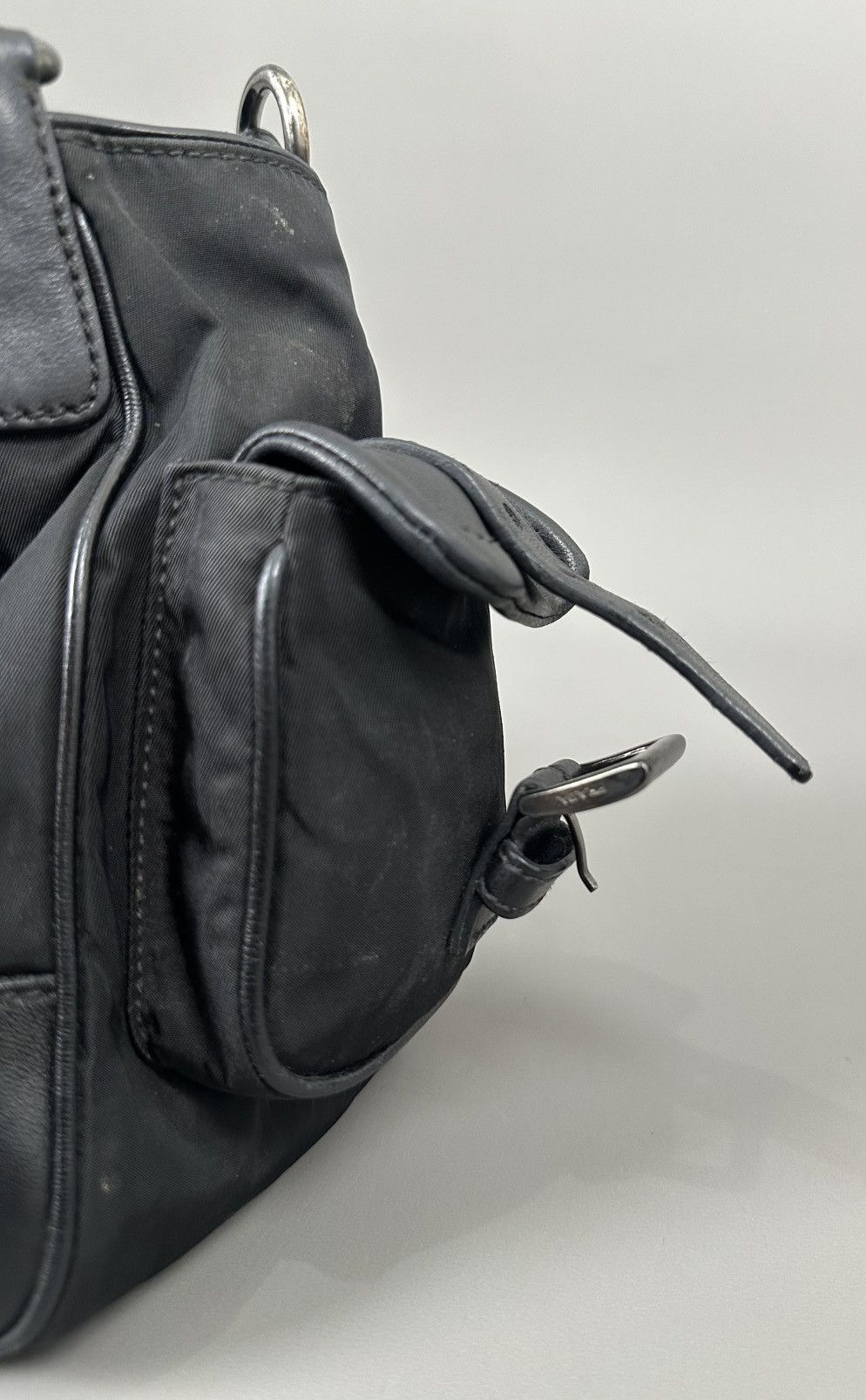 Prada Prada - Nylon/Leather Shoulder Bag - Small Sides Pocket Size ONE SIZE - 13 Thumbnail