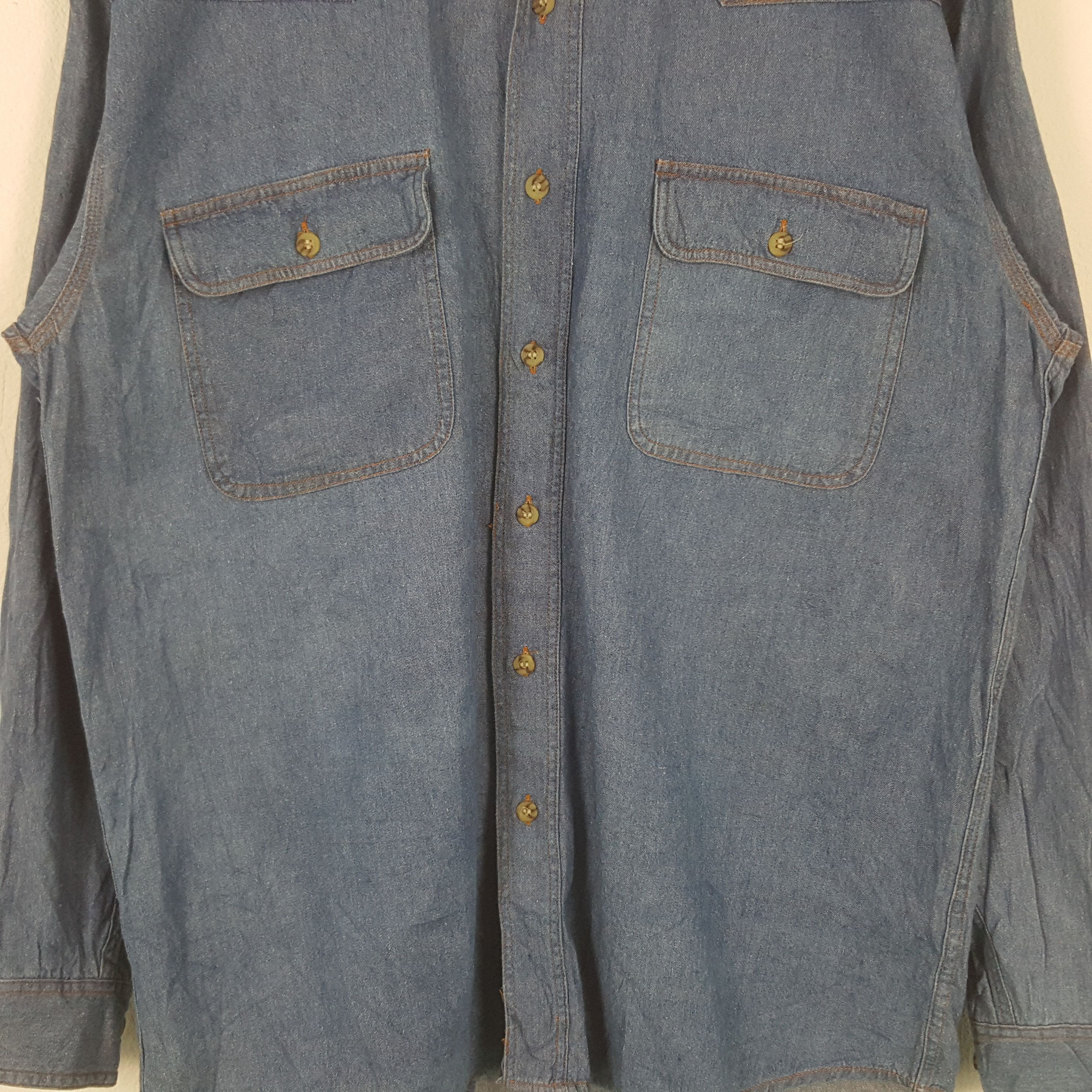 Designer Vintage Stone Island Garments Denim Shirt Button Up 31 Size US L / EU 52-54 / 3 - 2 Thumbnail