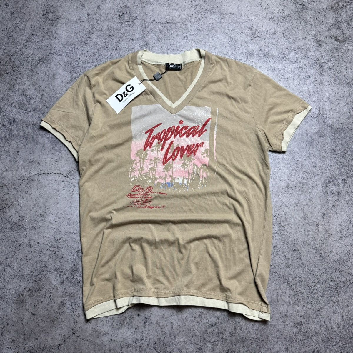Dolce & Gabbana NEW Dolce & Gabbana Tropical Lover Vintage T-Shirt Size US XXL / EU 58 / 5 - 1 Thumbnail