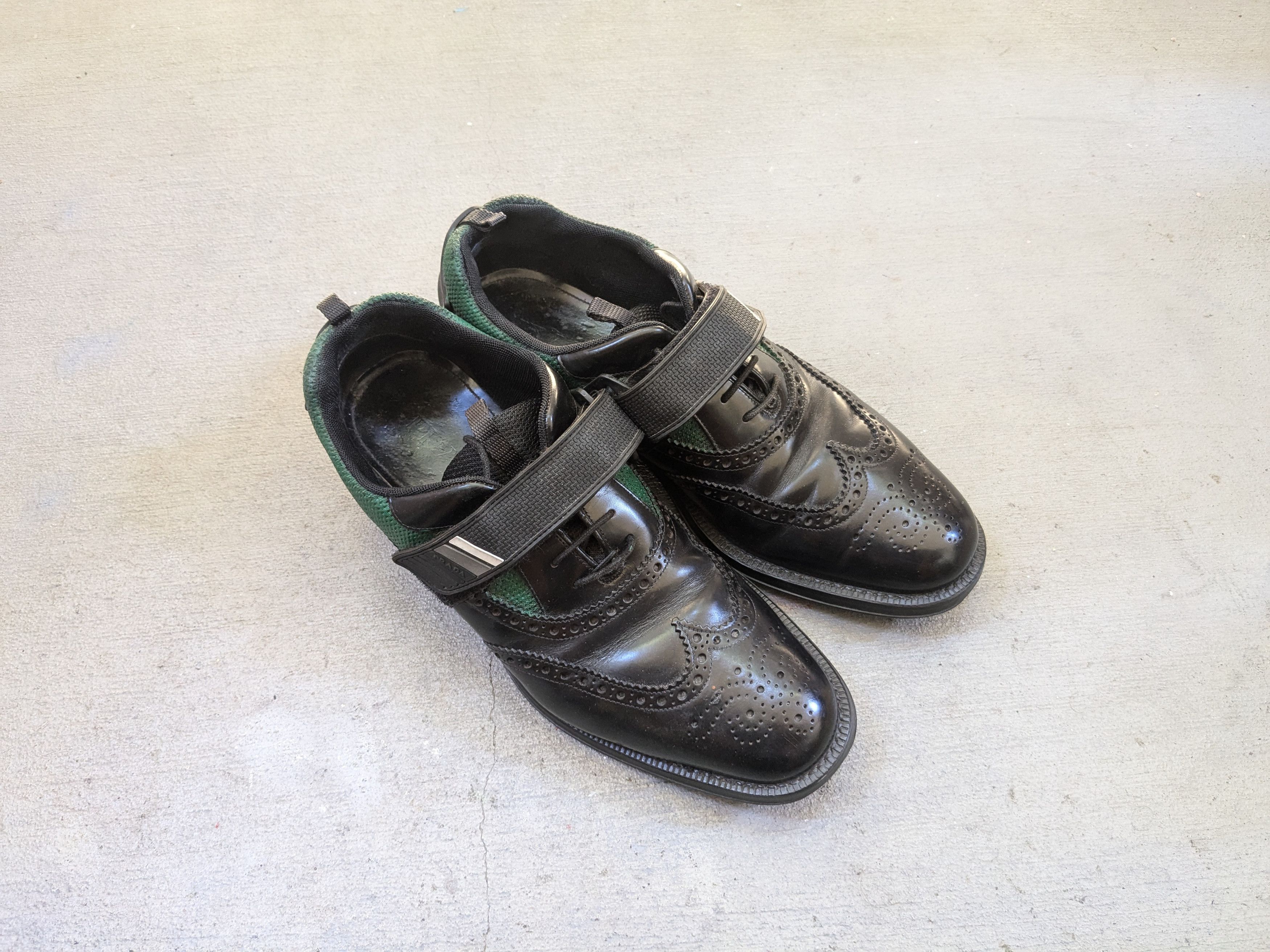Prada Prada Brogues Wingtips Black Green 10.5 Strap Leather Size US 10.5 / EU 43-44 - 2 Thumbnail