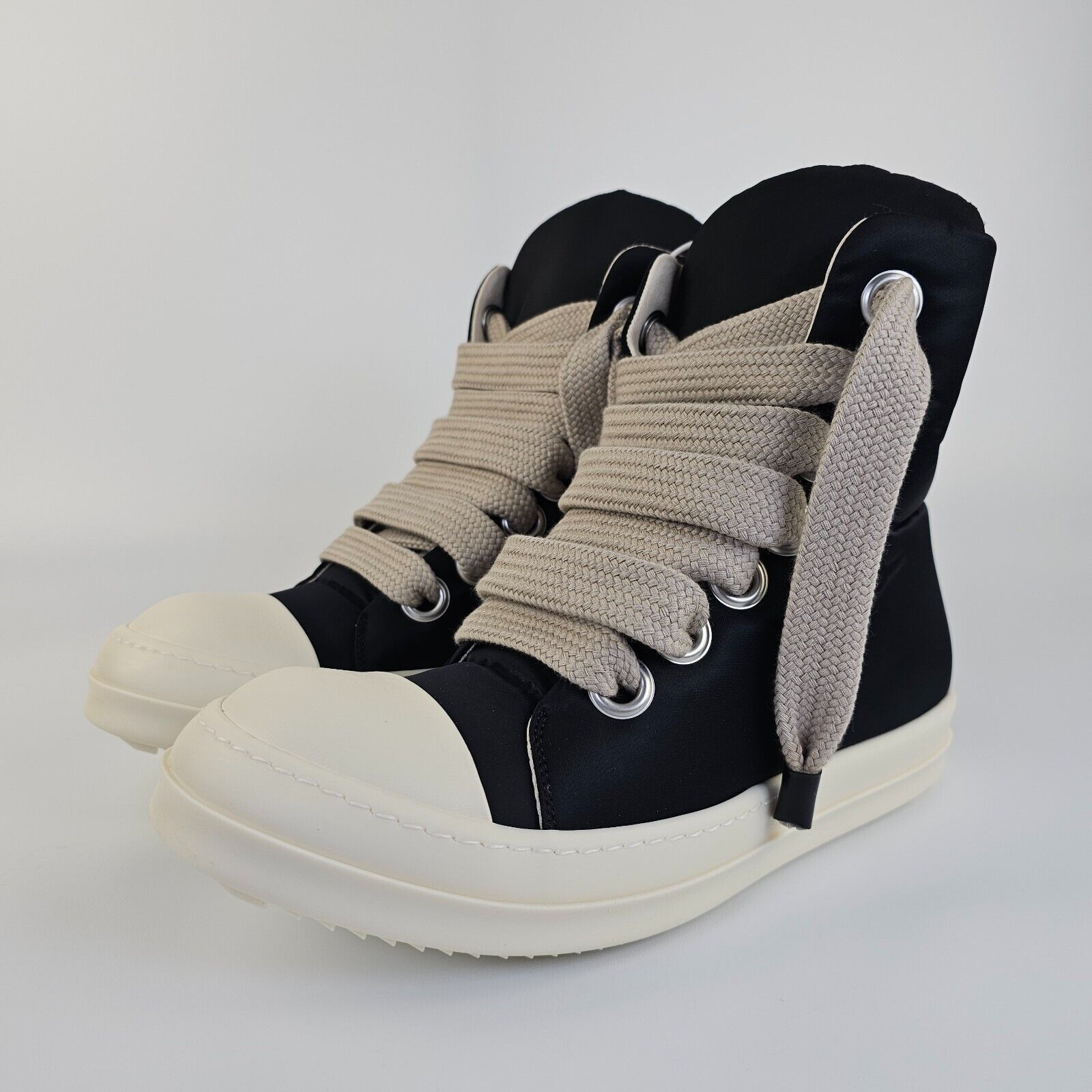 image of Rick Owens Drkshdw Jumbo Lace Puffer Sneakers New Size 43 in Black, Men's