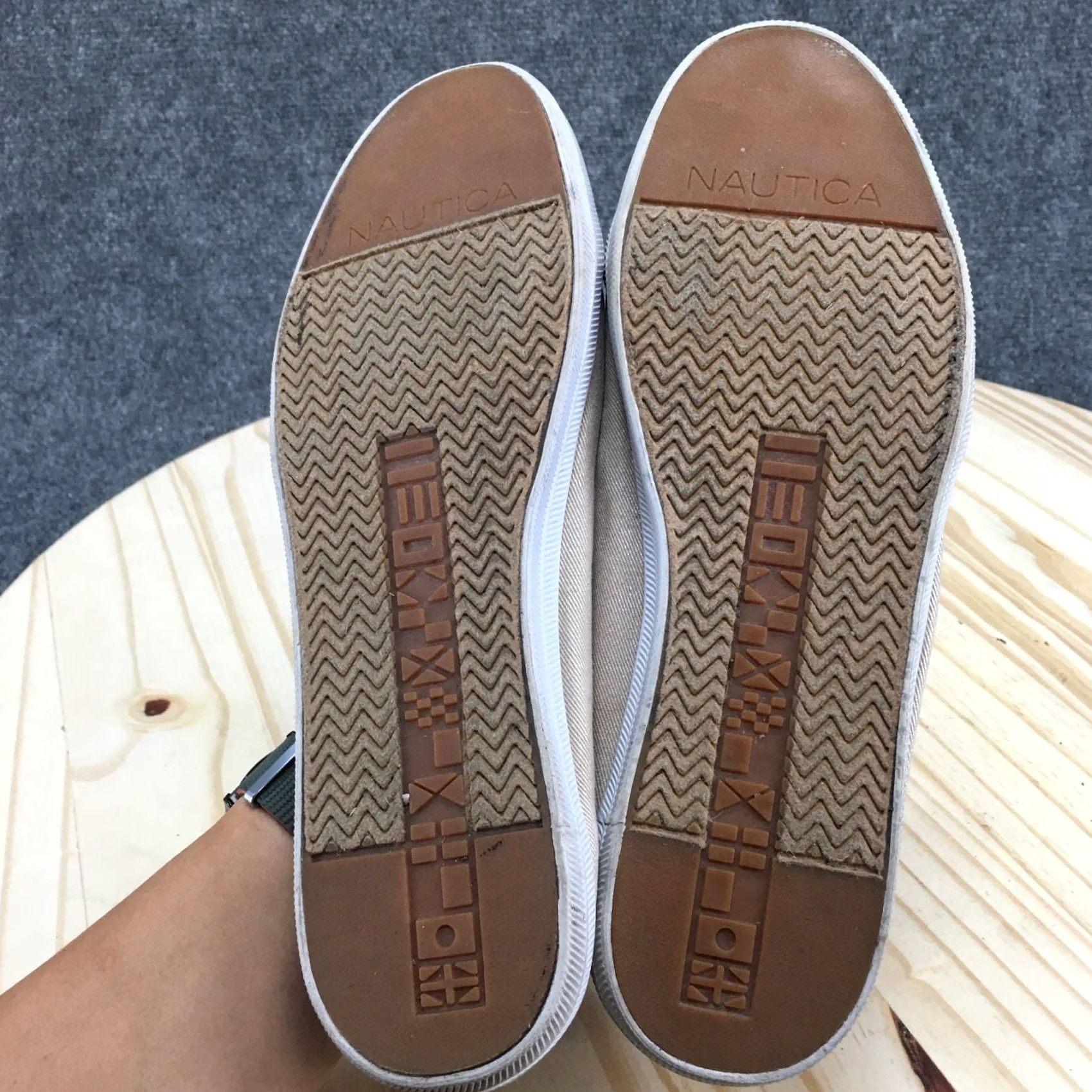 Nautica Nautica Womens Weatherley Slip On Loafers Beige Comfort Low Top Shoes 9 Casual Flat Knit Fabric Rubber Size M / US 6-8 / IT 42-44 - 7 Thumbnail