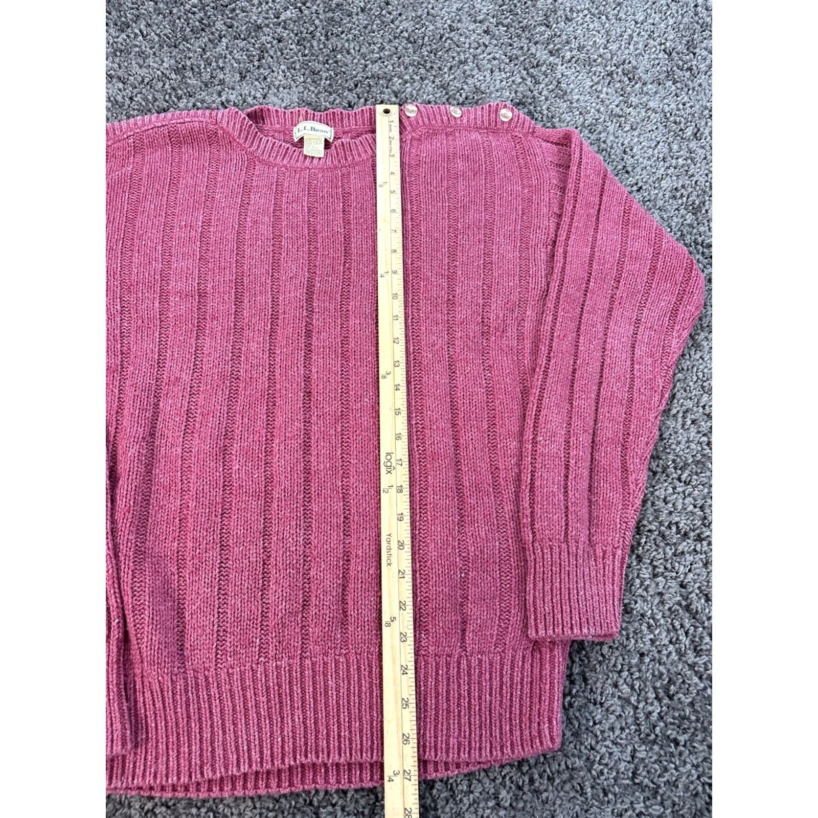 Vintage VINTAGE L.L. Bean Sweater Womens Large Pink Silk Lambswool Shoulder Button Crew Neck Pullover Long Sleeve Knit Knit Button Size L / US 10 / IT 46 - 2 Thumbnail