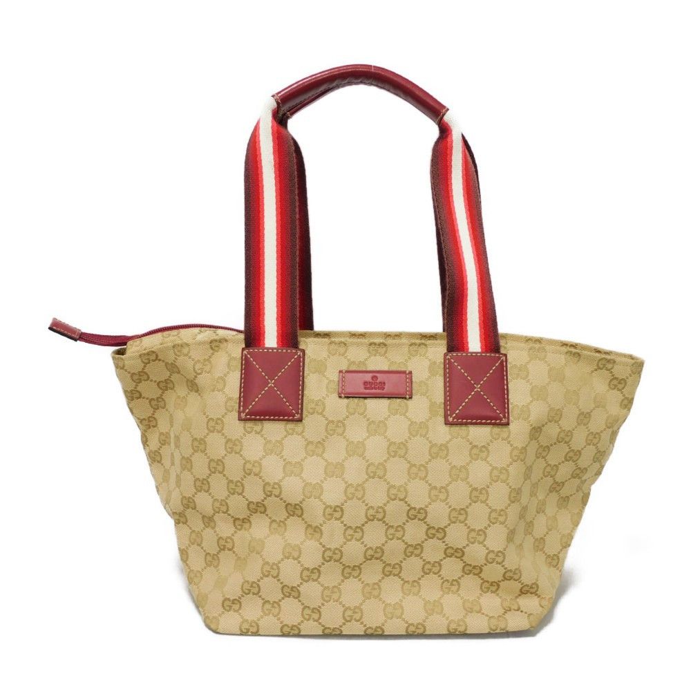 Gucci Gucci Web Stripe GG Canvas Tote Bag Canvas Tote Bag 131230 in Beige, Women's
