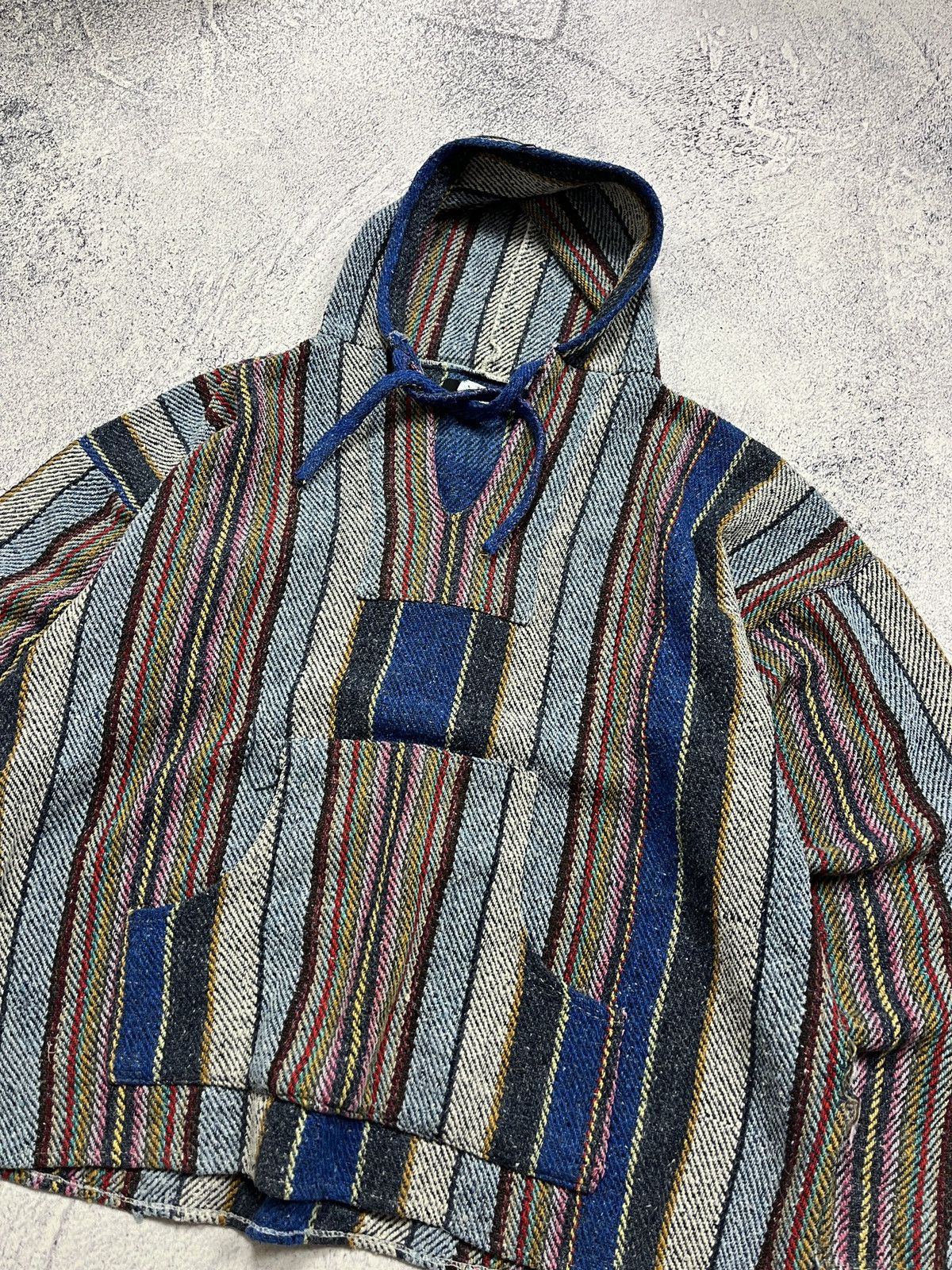 Japanese Brand × Vintage Vintage 90’s Navajo Style Cable Knit Patchwork Hoodie Rare Size US L / EU 52-54 / 3 - 5 Thumbnail