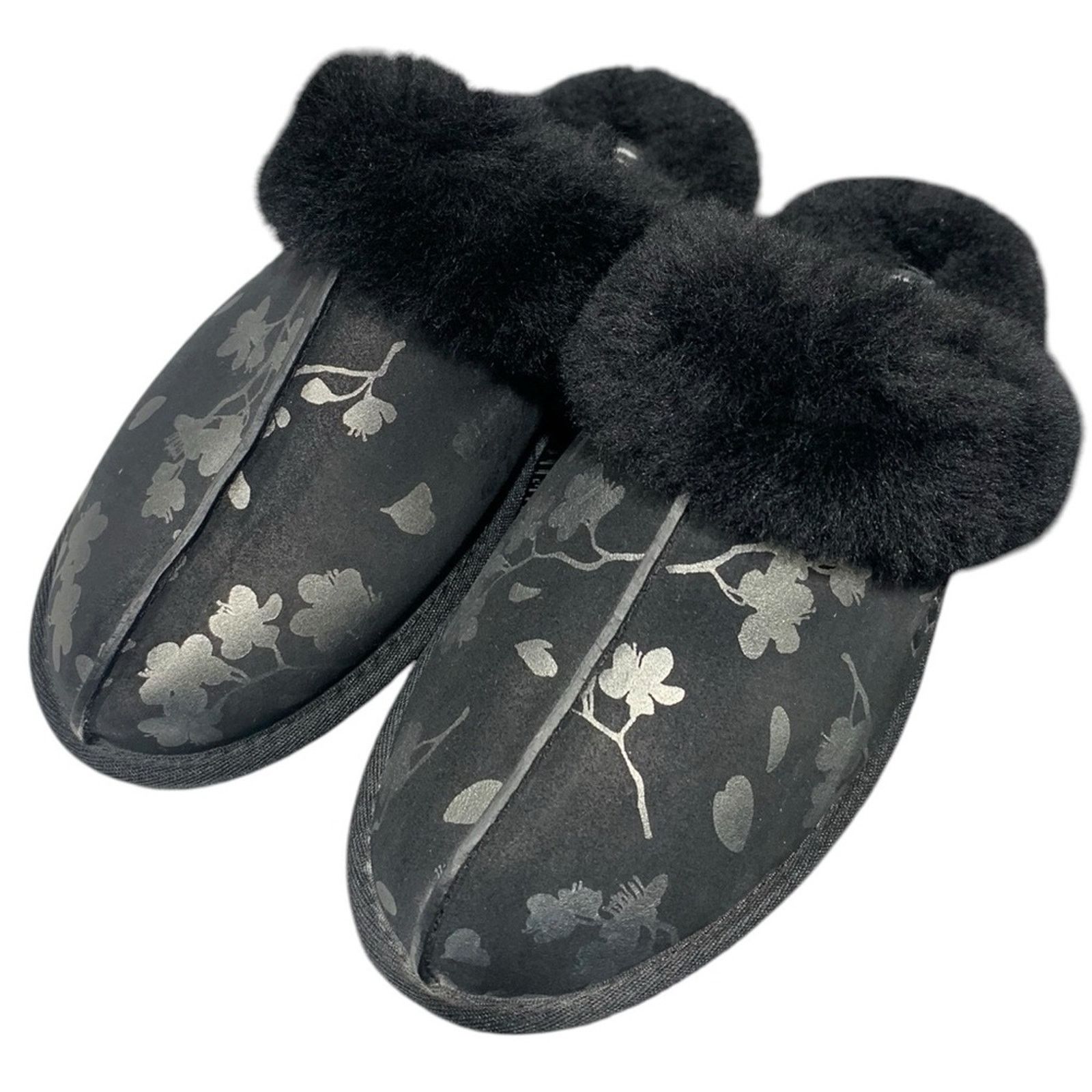 Ugg UGG SCUFFETTE II Floral Foil Slippers SZ 9 US black & sliver Size US 9 / IT 39 - 2 Thumbnail