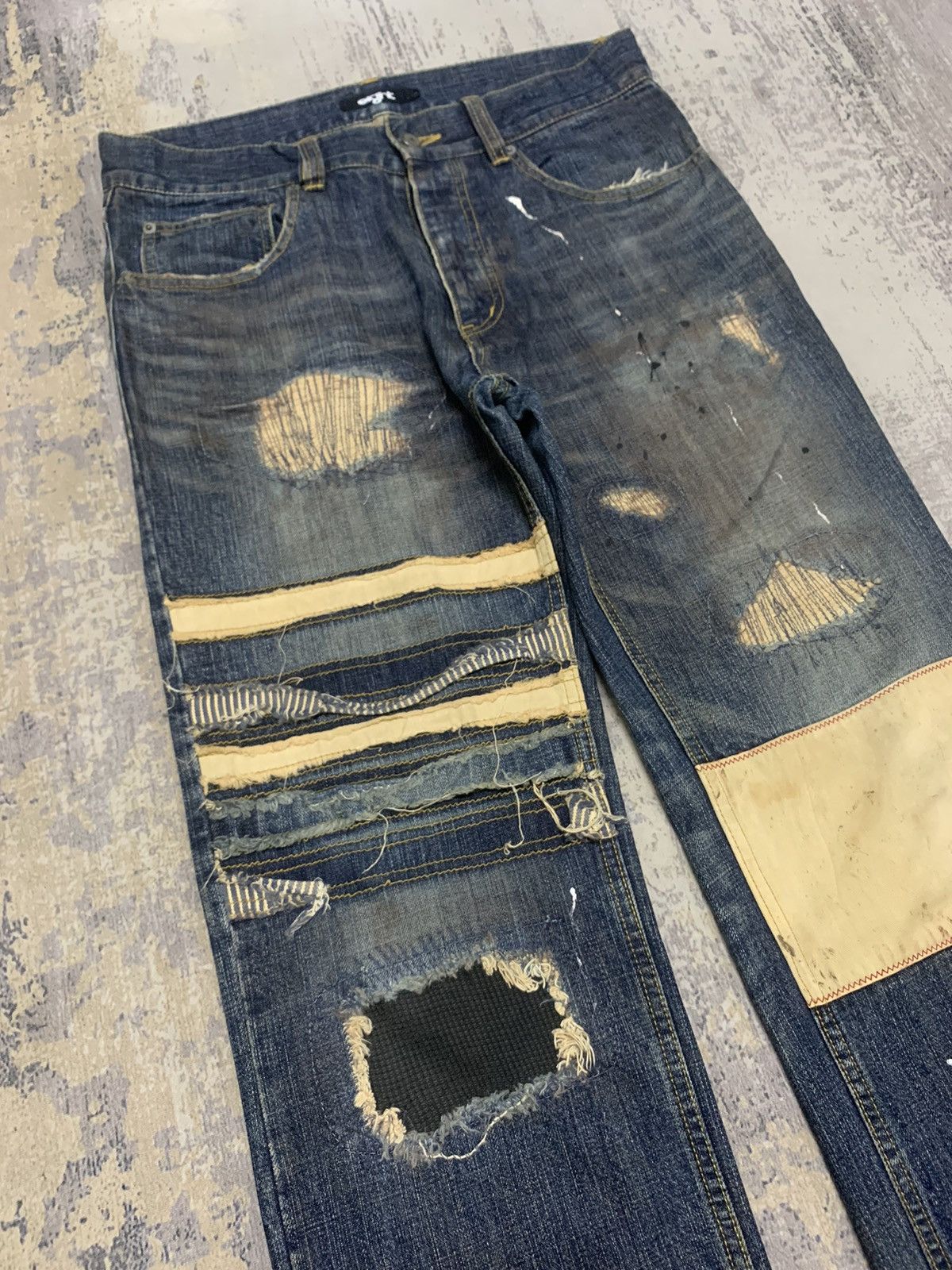 Hysteric Glamour Japanese Brand Eight Patchwork Kapital Style Denim Size US 33 - 2 Thumbnail