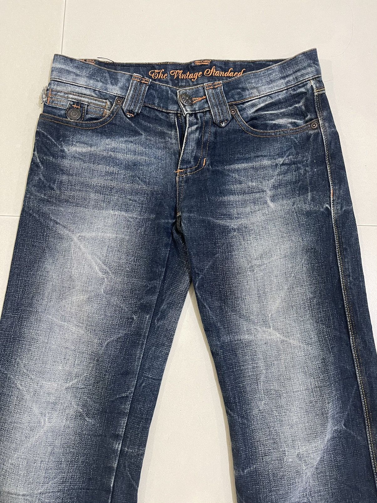 Japanese Brand FLARE JEANS DISTRESSED CLAW MARK BOOTCUT Size US 30 / EU 46 - 2 Thumbnail