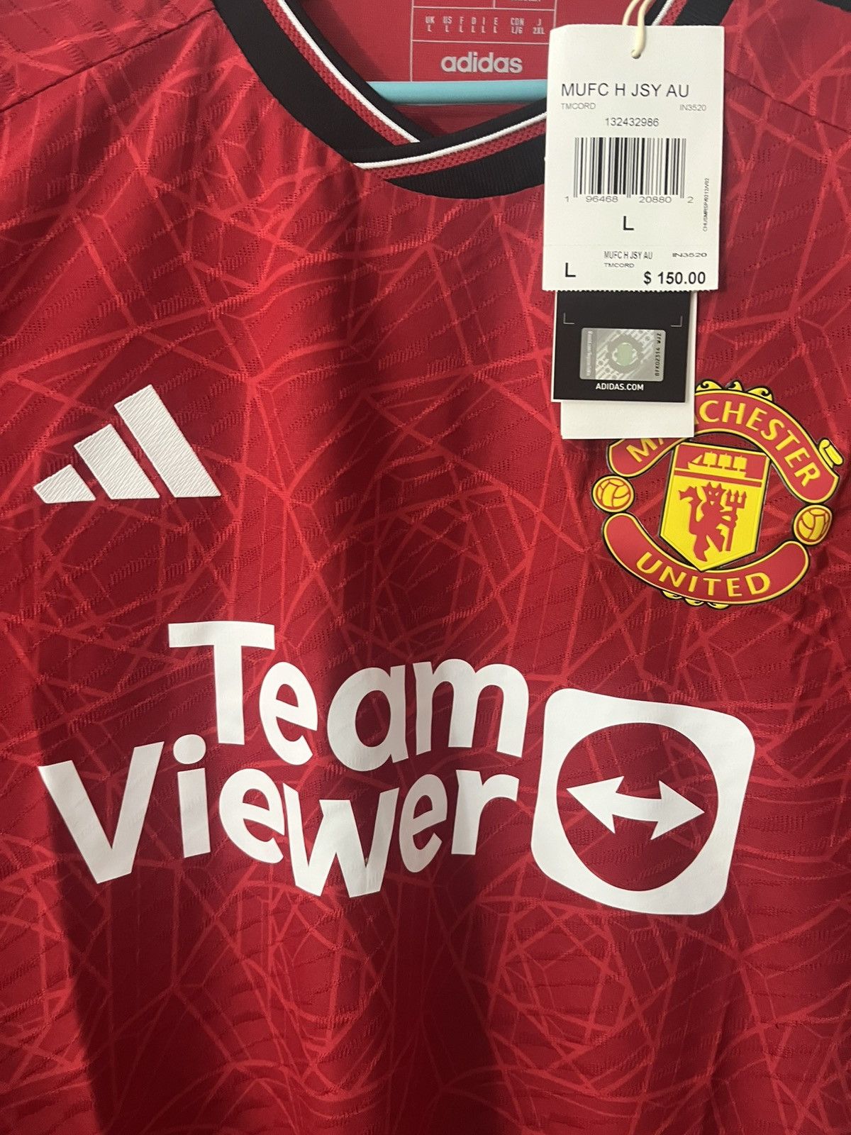Adidas Adidas Manchester United 23/24 Home Authentic Soccer Jersey Size US L / EU 52-54 / 3 - 6 Thumbnail