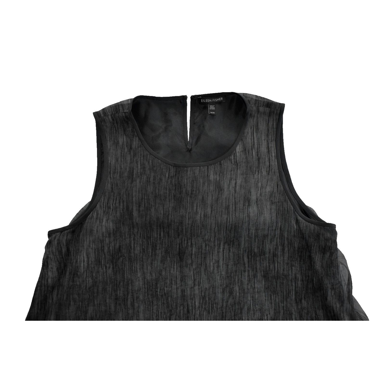 Eileen Fisher EILEEN FISHER High/ Low Bottom Sheer Silk Shift Dress M $378 Size M / US 6-8 / IT 42-44 - 4 Thumbnail