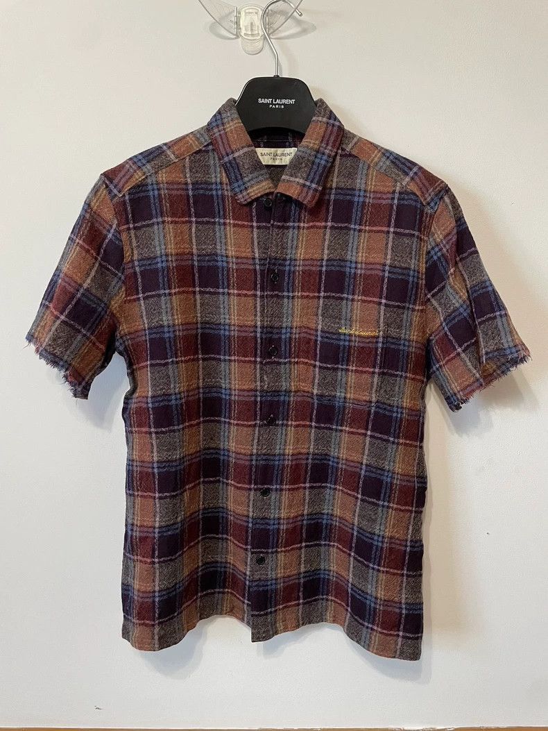 Saint Laurent Paris Saint Laurent Short Sleeve Flannel Shi