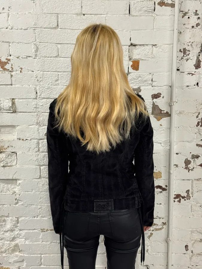 Dolce & Gabbana 2000s Dolce & Gabbana Black Corduroy Fur Jacket Size S / US 4 / IT 40 - 3 Thumbnail
