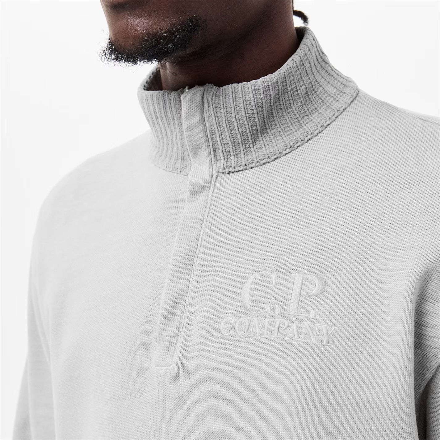 C.P. Company o1g2r1mq0426 Polo Collar Sweatshirt in Grey Size US M / EU 48-50 / 2 - 5 Thumbnail