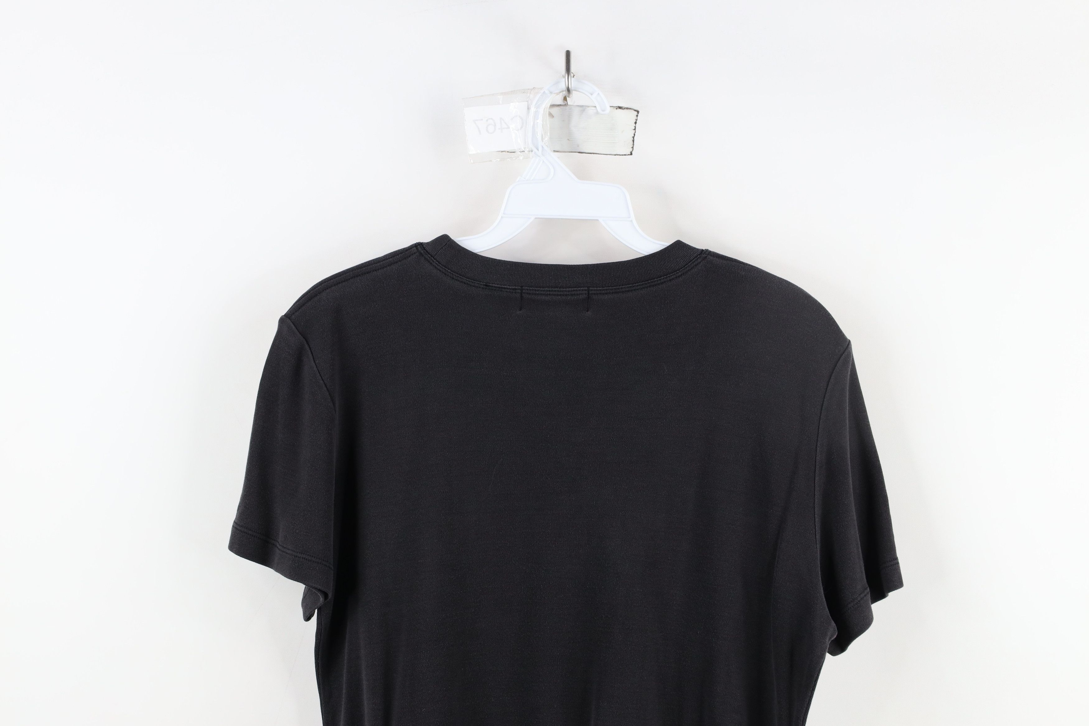 Vintage Vintage 90s Streetwear Blank Cropped Silk T-Shirt Black Size L / US 10 / IT 46 - 11 Thumbnail