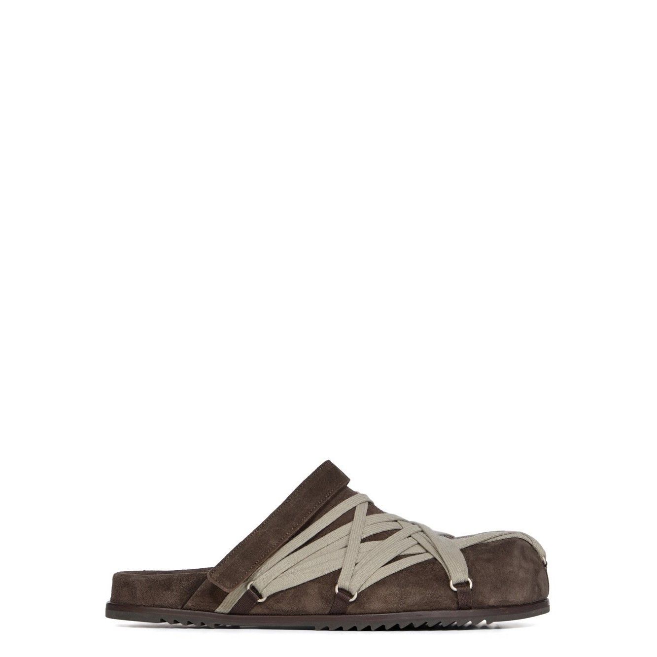 RICK OWENS CONCORDIANS Megalace Mule Granola Brown Suede Mul