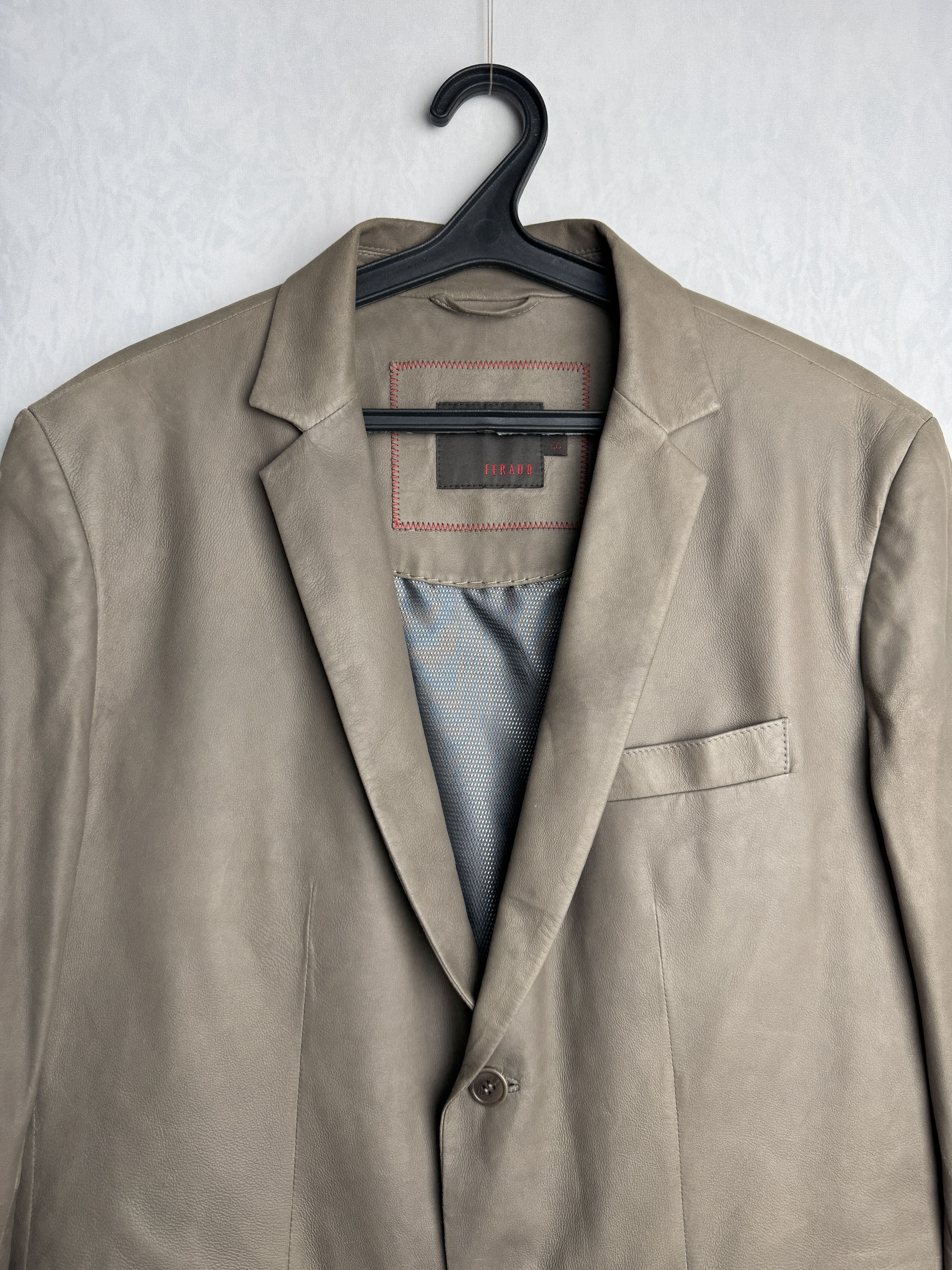Designer × Louis Feraud FERAUD men’s leather suit jacket Size 50R - 2 Thumbnail