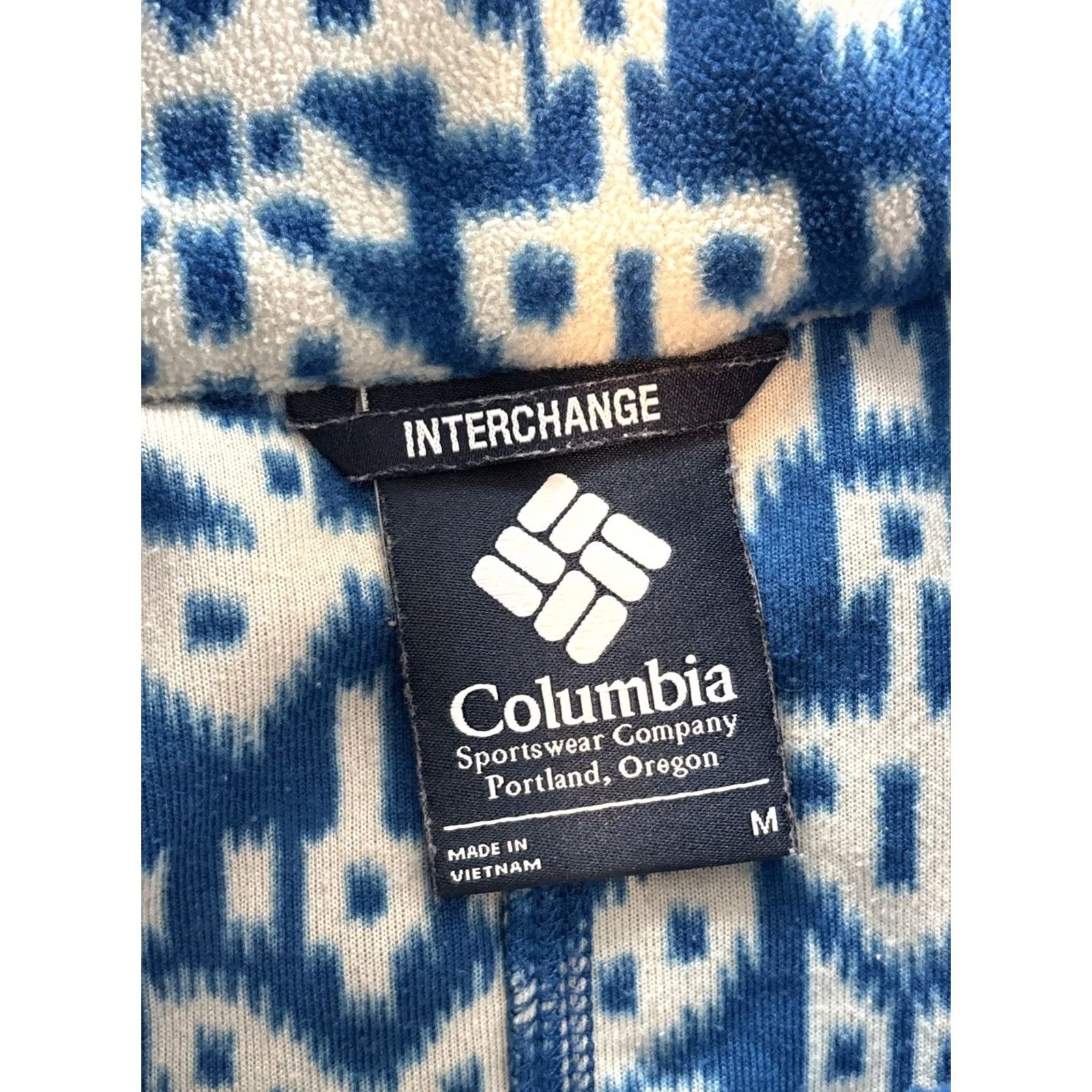 Vintage Columbia Fleece Jacket Womens Medium Blue Aztec Fair Isle Full Zip Size M / US 6-8 / IT 42-44 - 4 Thumbnail