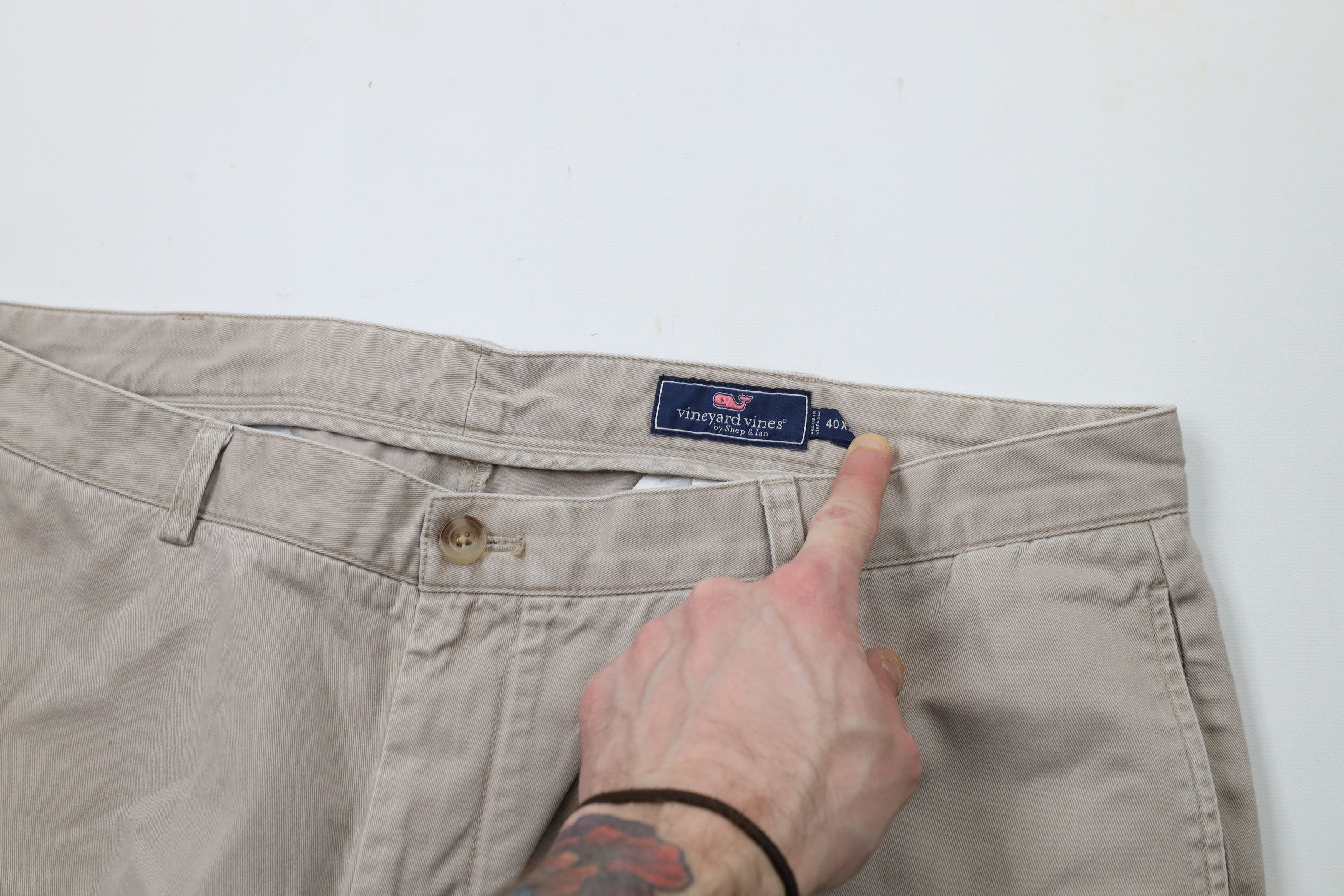 Vineyard Vines × Vintage Vineyard Vines Wide Leg Club Chino Pants Beige Cotton Size US 40 / EU 56 - 6 Thumbnail