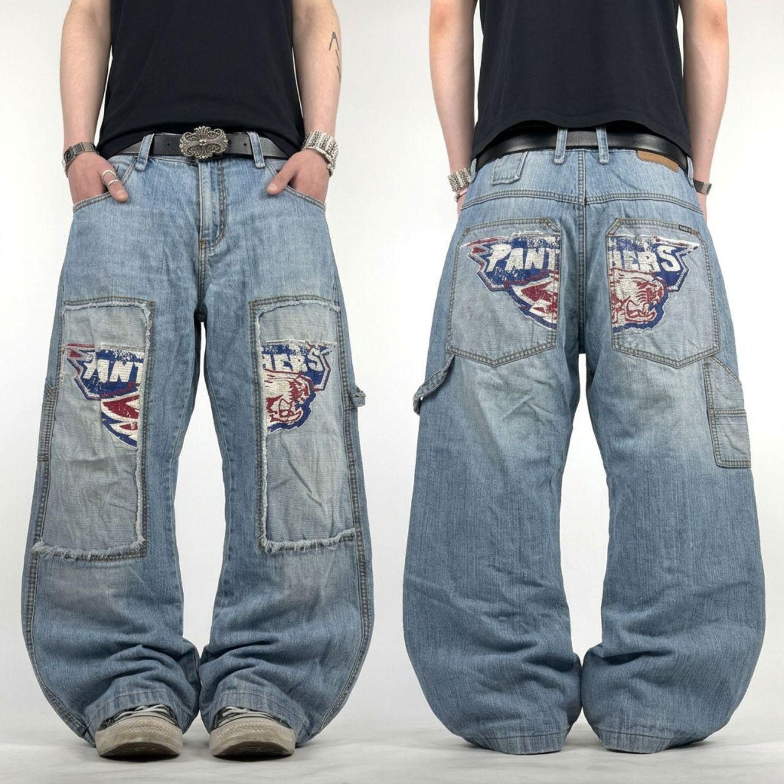Vintage y2k rare archive baggy wide leg faded grunge jeans
