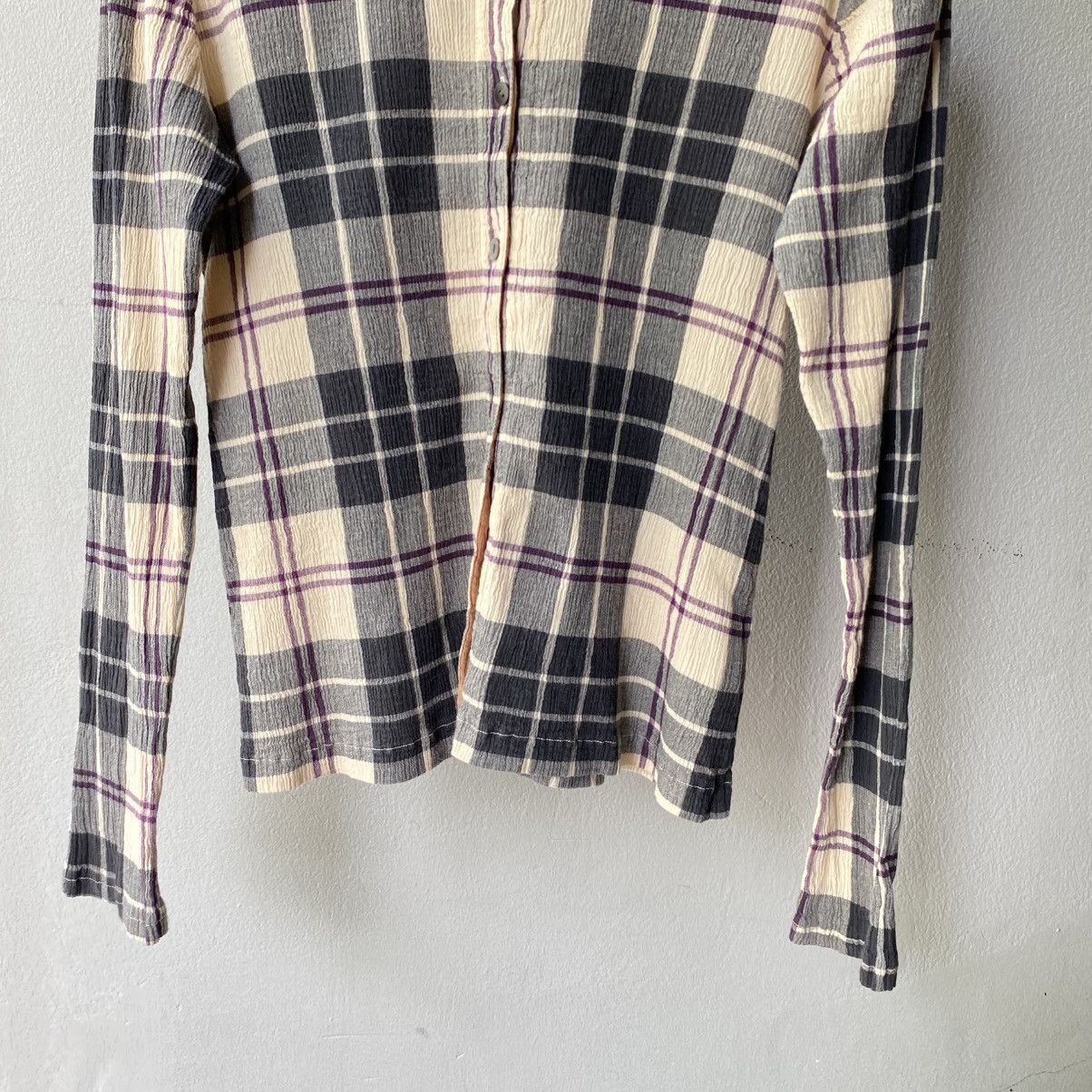 Tsumori Chisato Tsumori Chisato Multi-Color Stretch Check Pleated Shirt Size US S / EU 44-46 / 1 - 6 Thumbnail