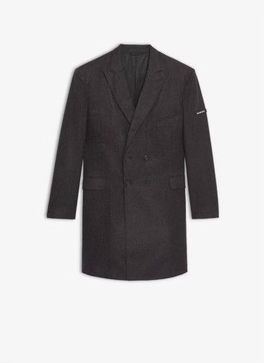 Image of Cashmere Balenciaga Boxy Coat in Dark Grey, Men's (Size Small)