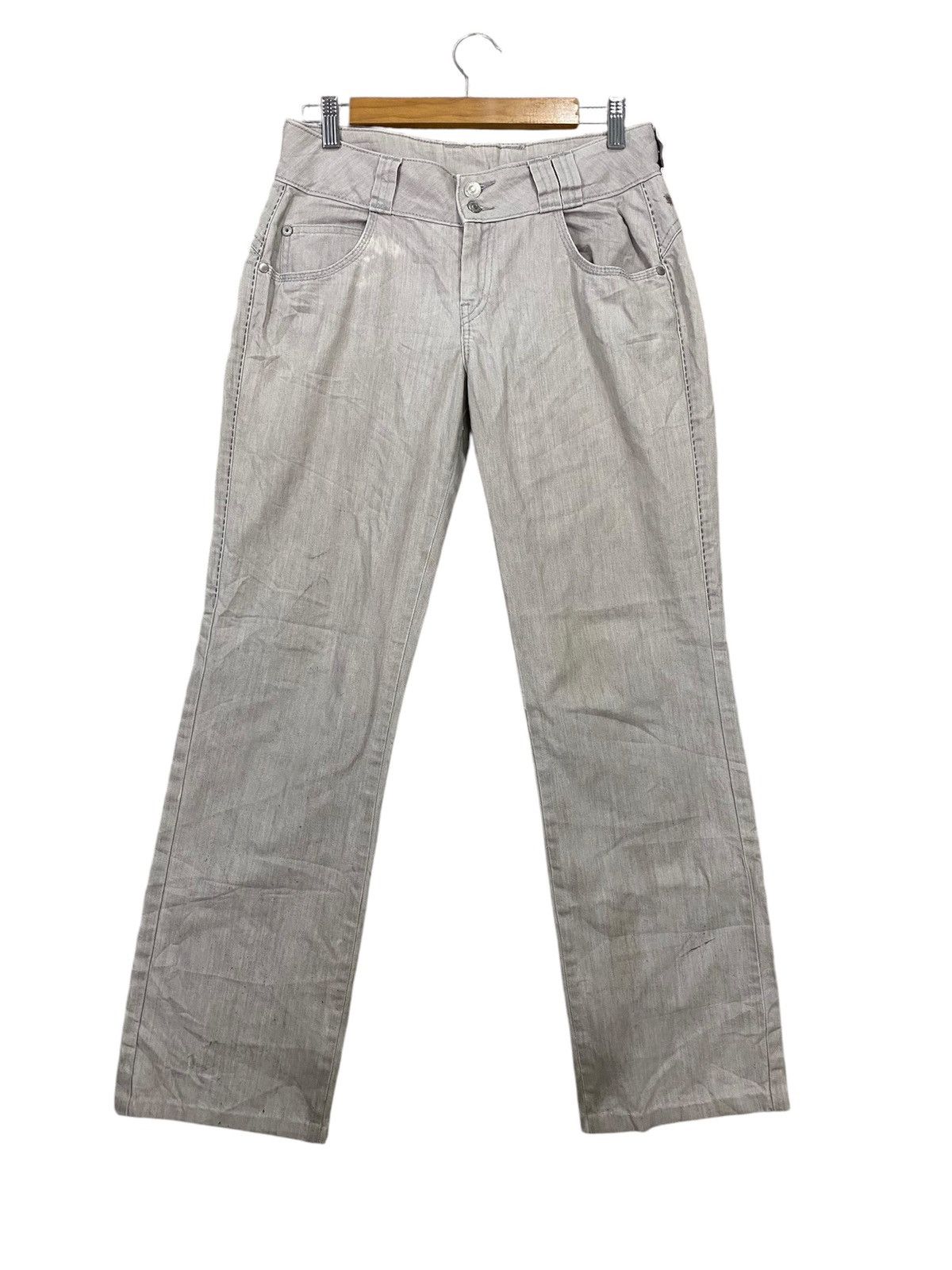 Vintage Kenzo jeans y2k white low rise straight leg denim