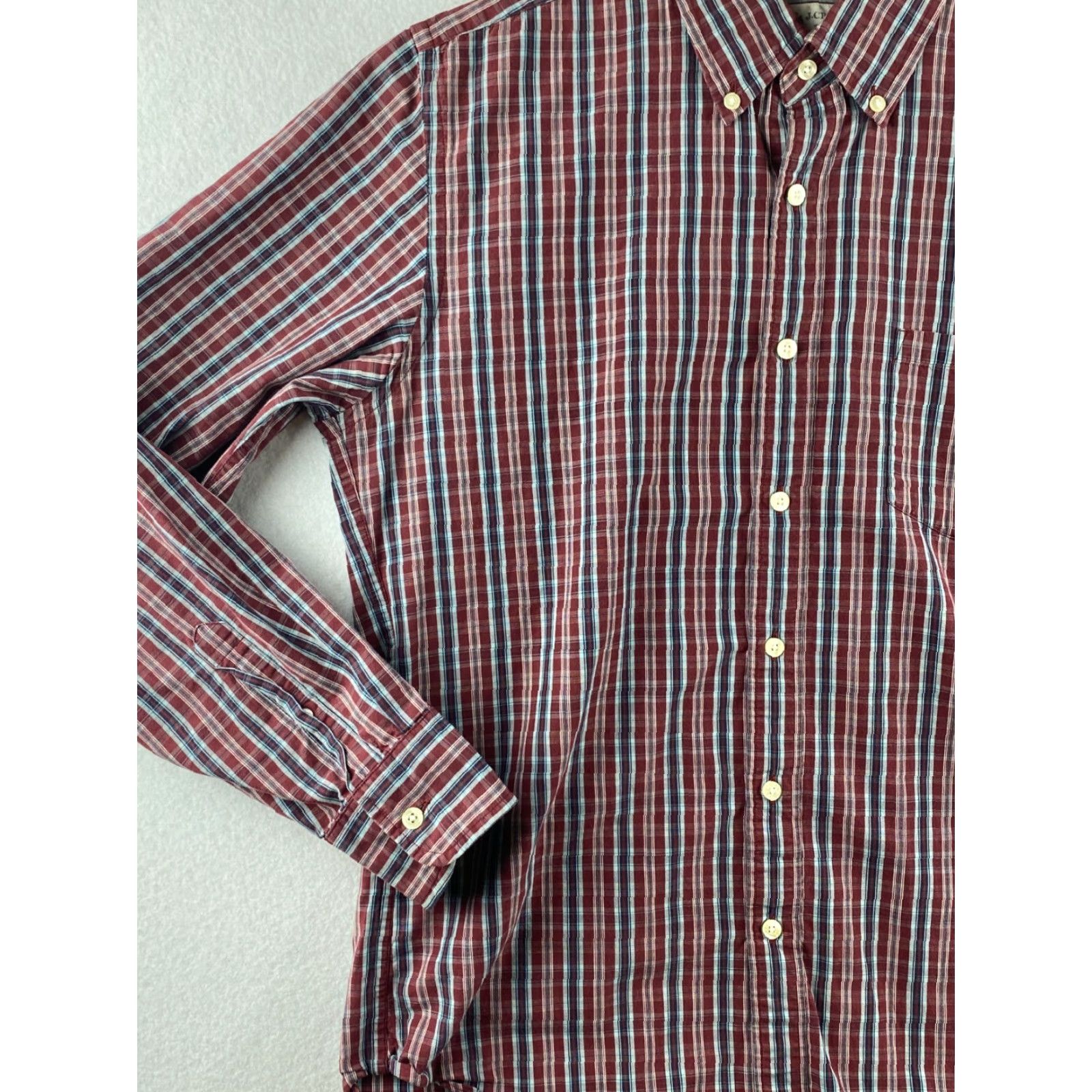 J.Crew J. Crew Shirt Mens M Button-Down Plaid Tailored Fit Long Sleeve Red Size US M / EU 48-50 / 2 - 7 Thumbnail