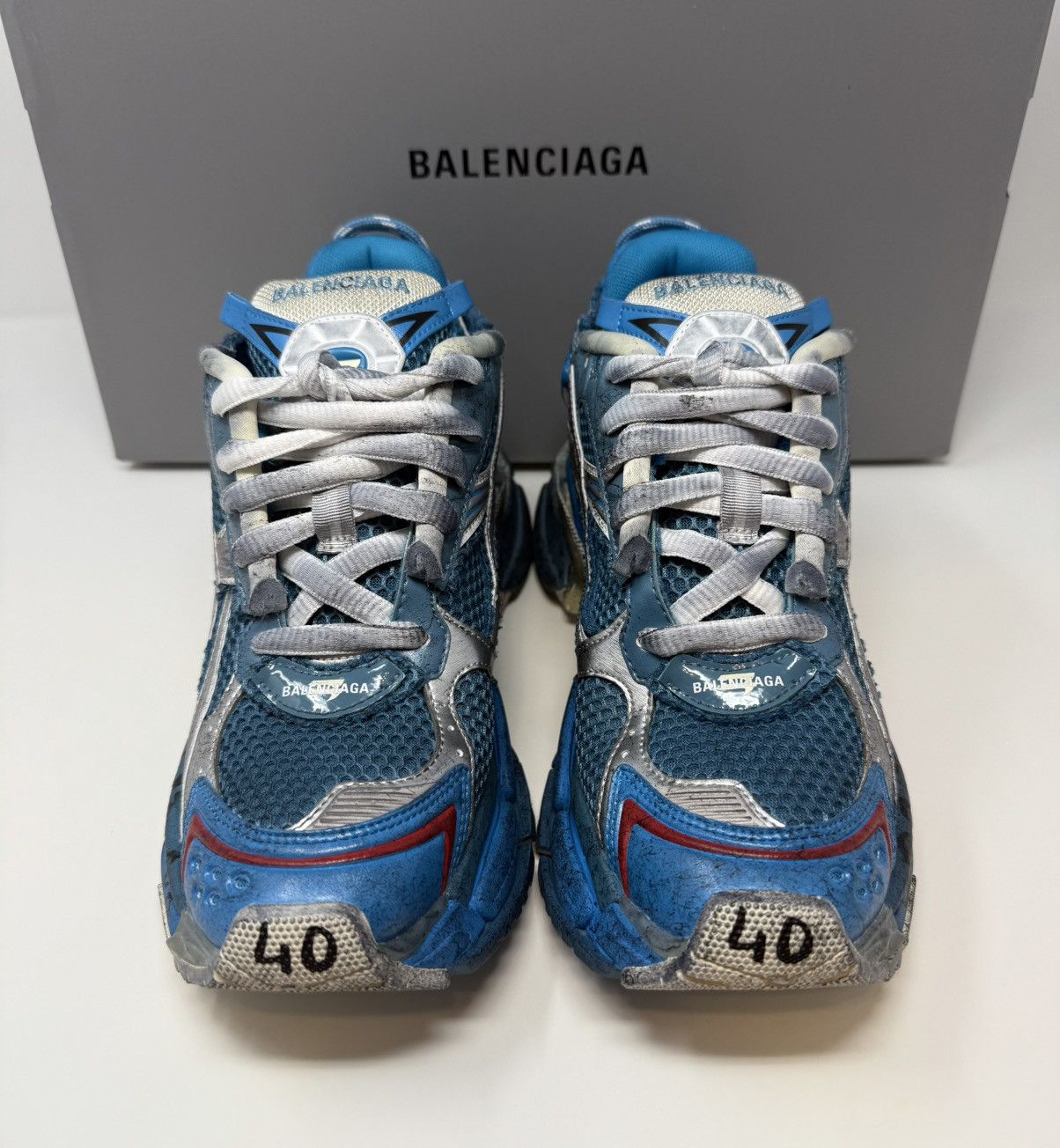 Balenciaga Balenciaga Marathon Runner Sneaker Blue Unreleased Demna Size US 7 / EU 40 - 2 Thumbnail