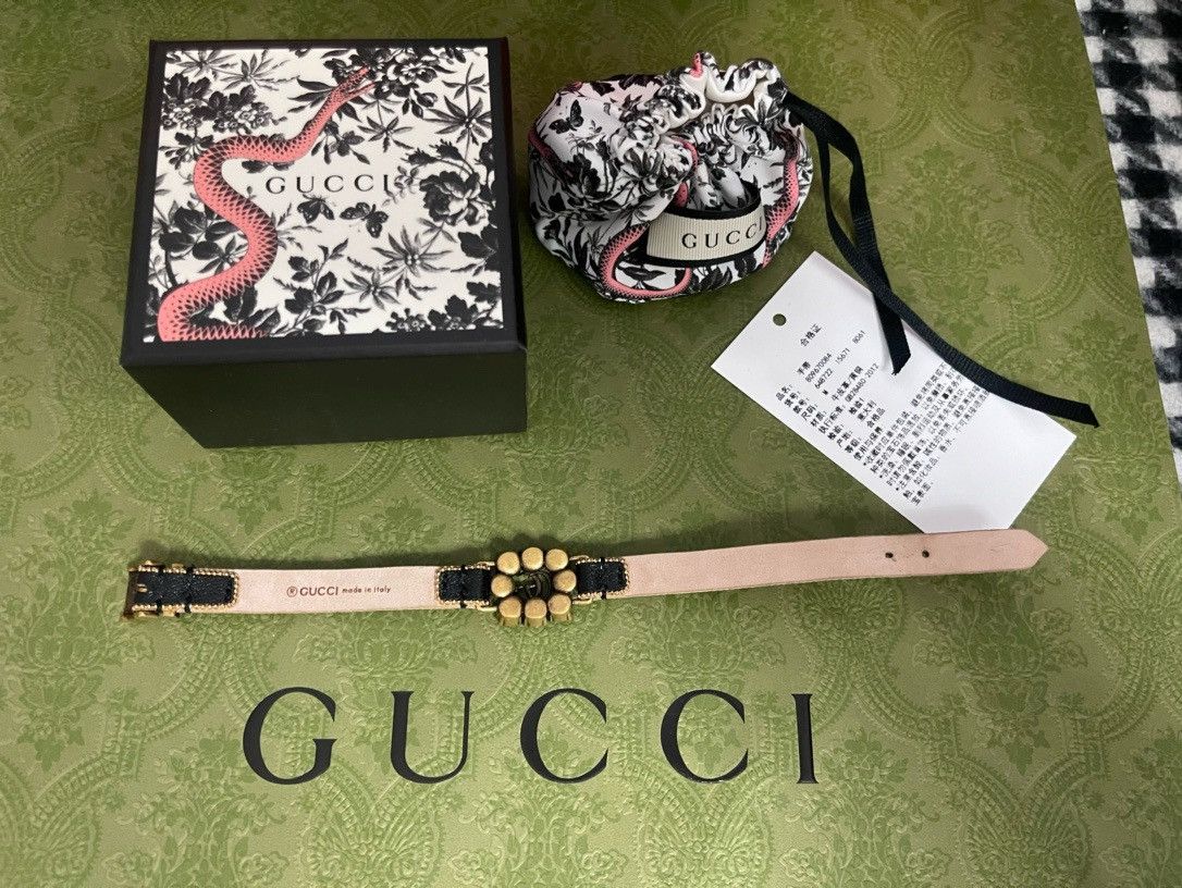 Gucci Gucci GG logo leather bracelet Size ONE SIZE - 5 Thumbnail