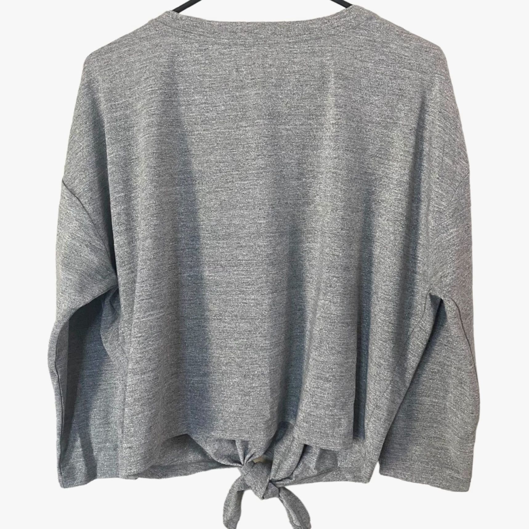 Levi's Levi's Greta Dolman Tie-Front Gray Metallic Long-Sleeve T-Shirt Womens Medium Size M / US 6-8 / IT 42-44 - 4 Thumbnail