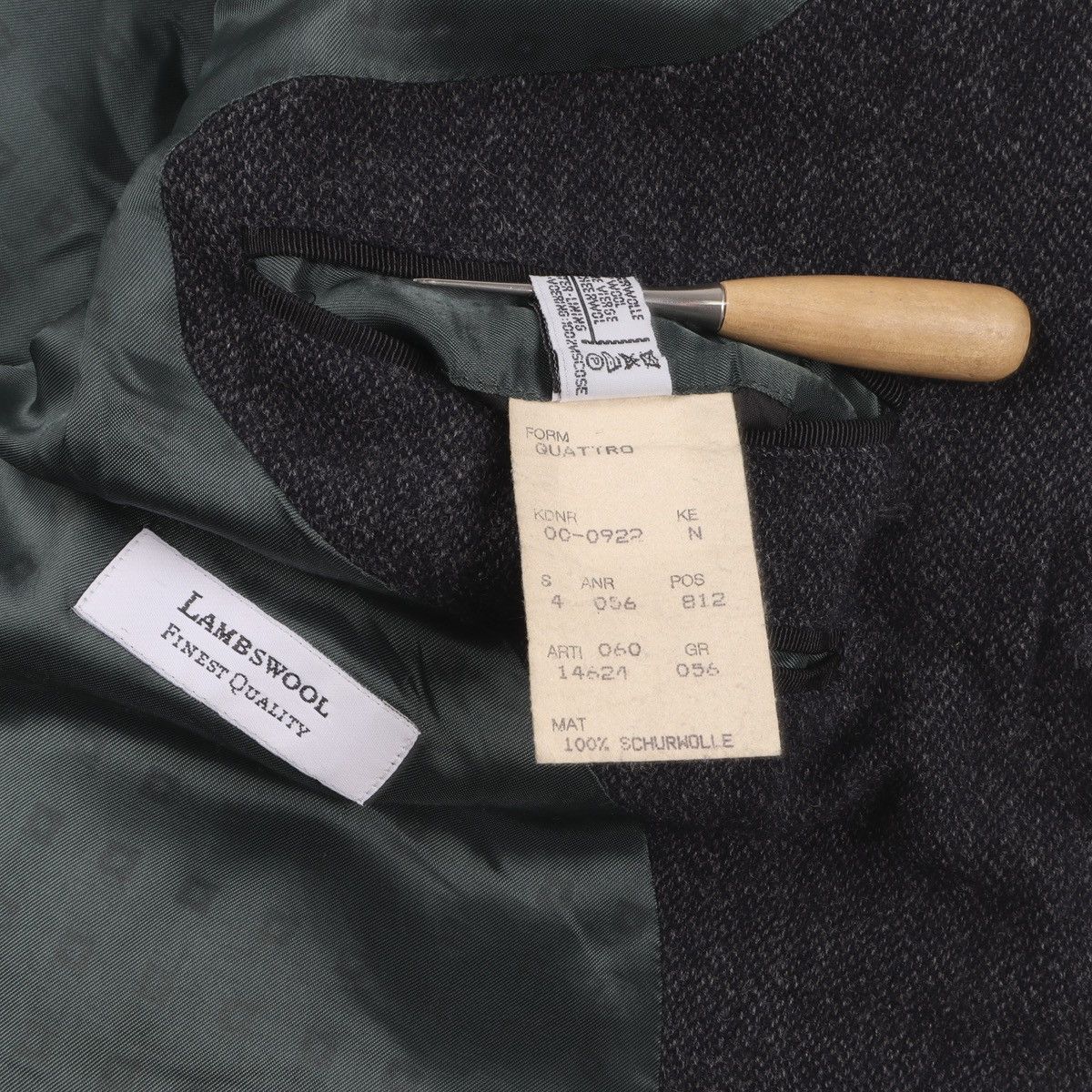 Hugo Boss Vintage Blazer Jacket Hugo Boss Lambs Wool Dark Gray Size 46R - 16 Thumbnail