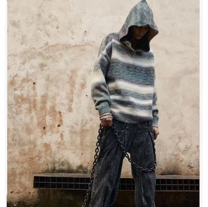 Japanese Brand Stripped Pullover Hoodie Size US M / EU 48-50 / 2 - 1 Thumbnail