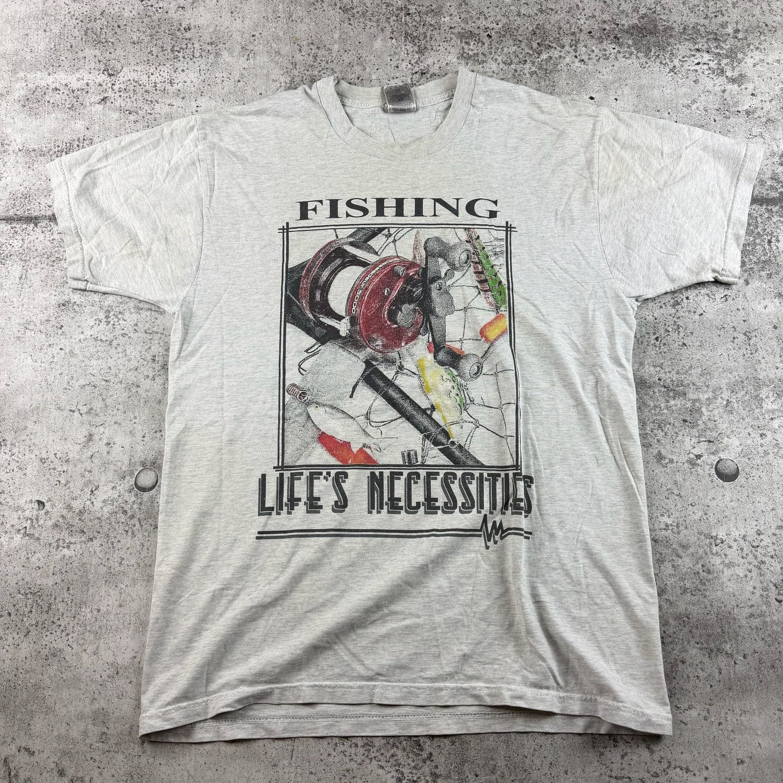 Fruit Of The Loom Vintage Fishing Shirt Fishing Life's Necessities Size Med Size US M / EU 48-50 / 2 - 1 Thumbnail