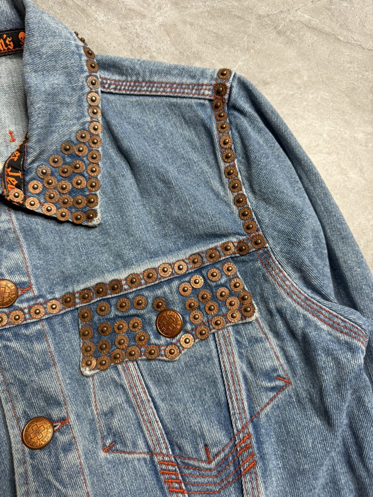 Jean Paul Gaultier Archival Jean Paul Gaultier Rivet Studded Cropped Denim JKT Size US S / EU 44-46 / 1 - 3 Thumbnail