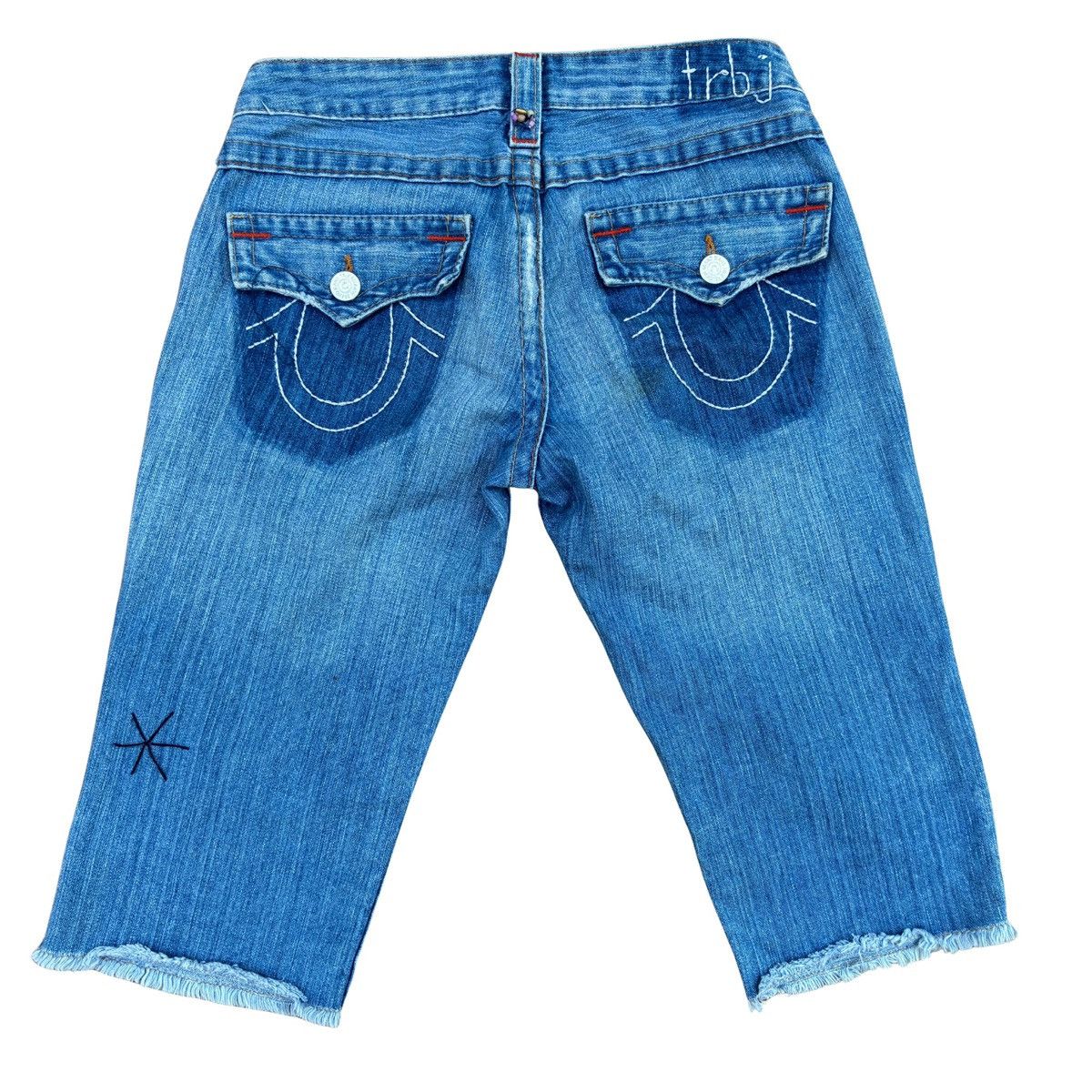 True Religion True Religion Joey Crop Jeans Beading in Saddle Back Size 28" / US 6 / IT 42 - 4 Thumbnail