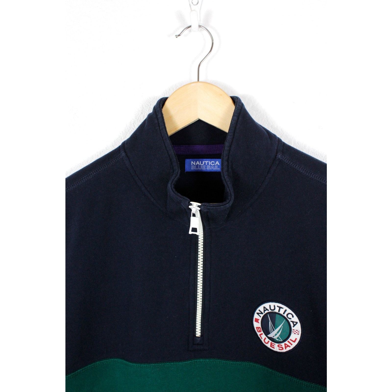 Nautica Nautica Blue Sail Logo Pullover Zip Sweat Y2K Sport Size US L / EU 52-54 / 3 - 4 Thumbnail