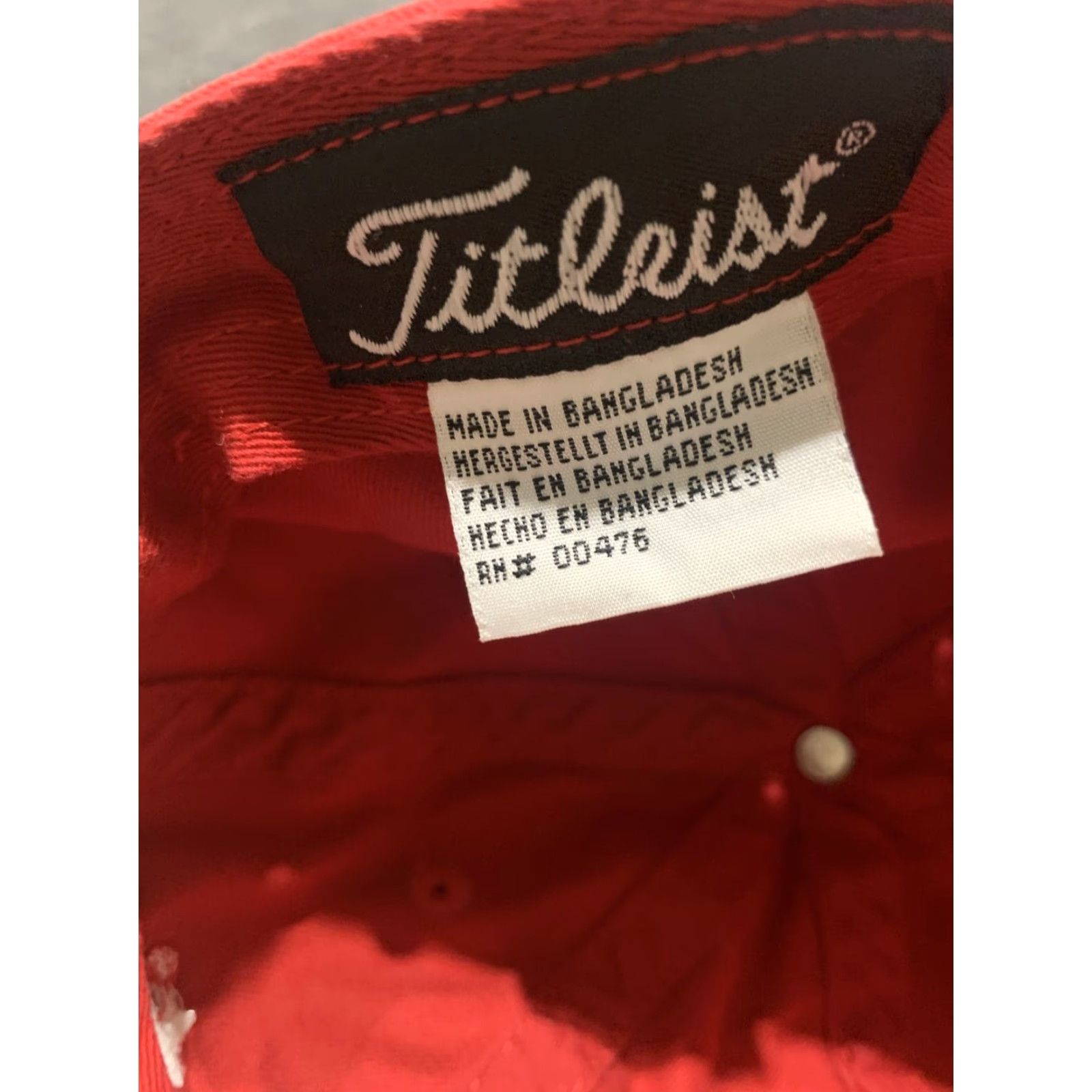 Titleist VINTAGE Titleist Golf Hat Adjustable Red and White Solid USA Mens Size ONE SIZE - 3 Thumbnail