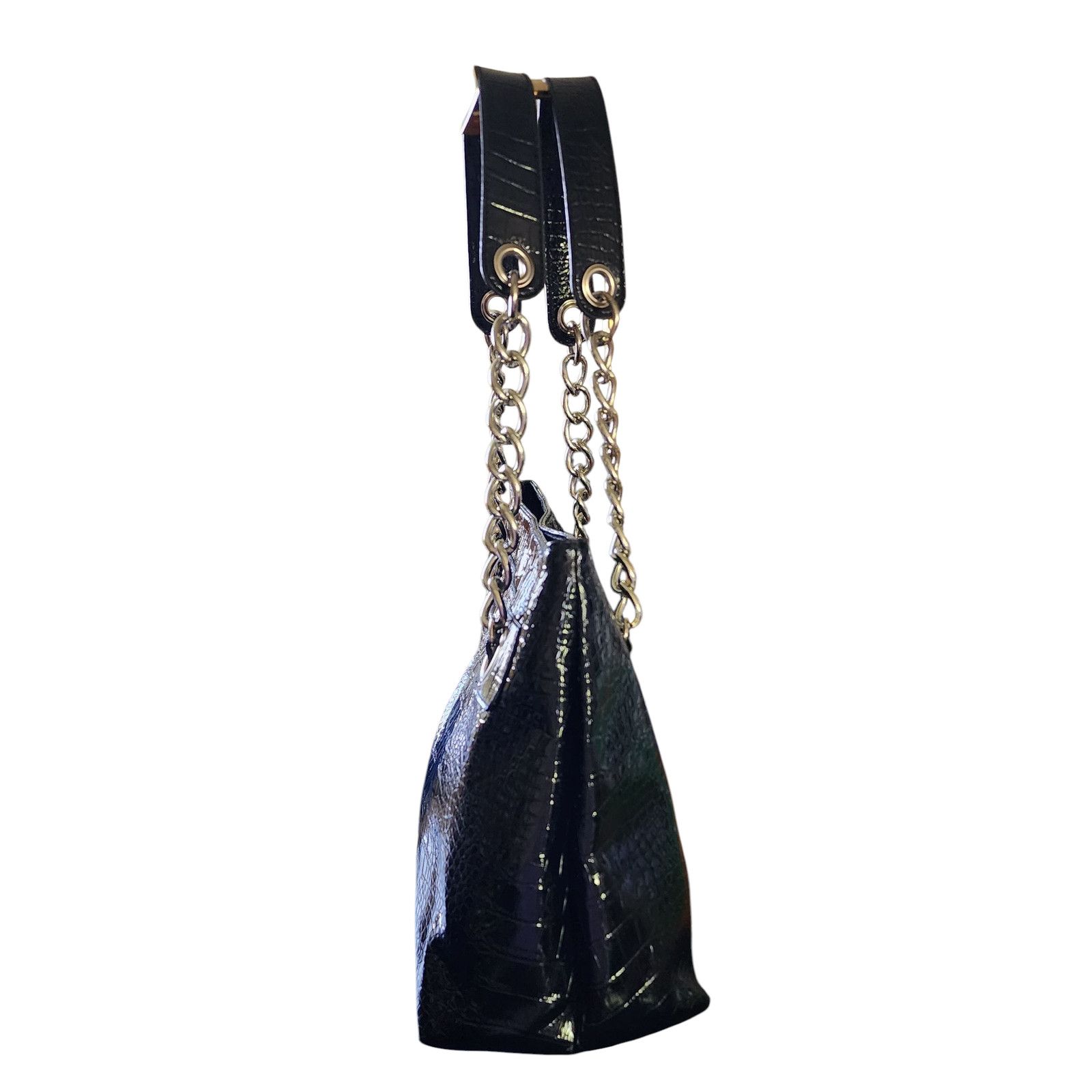 Kenneth Cole Kenneth Cole black faux leather croc embossed tote bag Size ONE SIZE - 4 Thumbnail